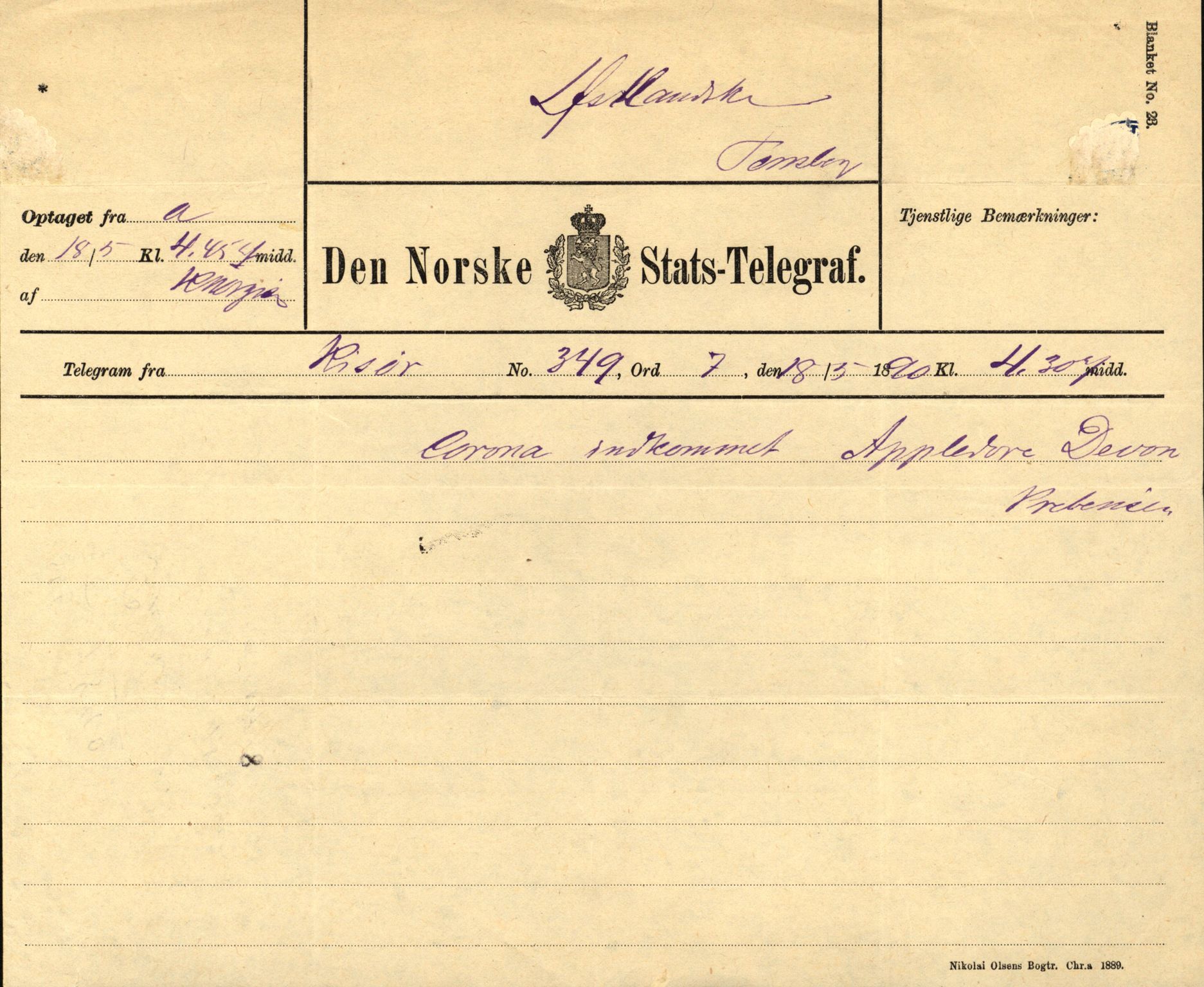 Pa 63 - Østlandske skibsassuranceforening, VEMU/A-1079/G/Ga/L0025/0003: Havaridokumenter / Josephine, Carl, Johanna, Castro, Comorin, Corona, 1890, s. 147