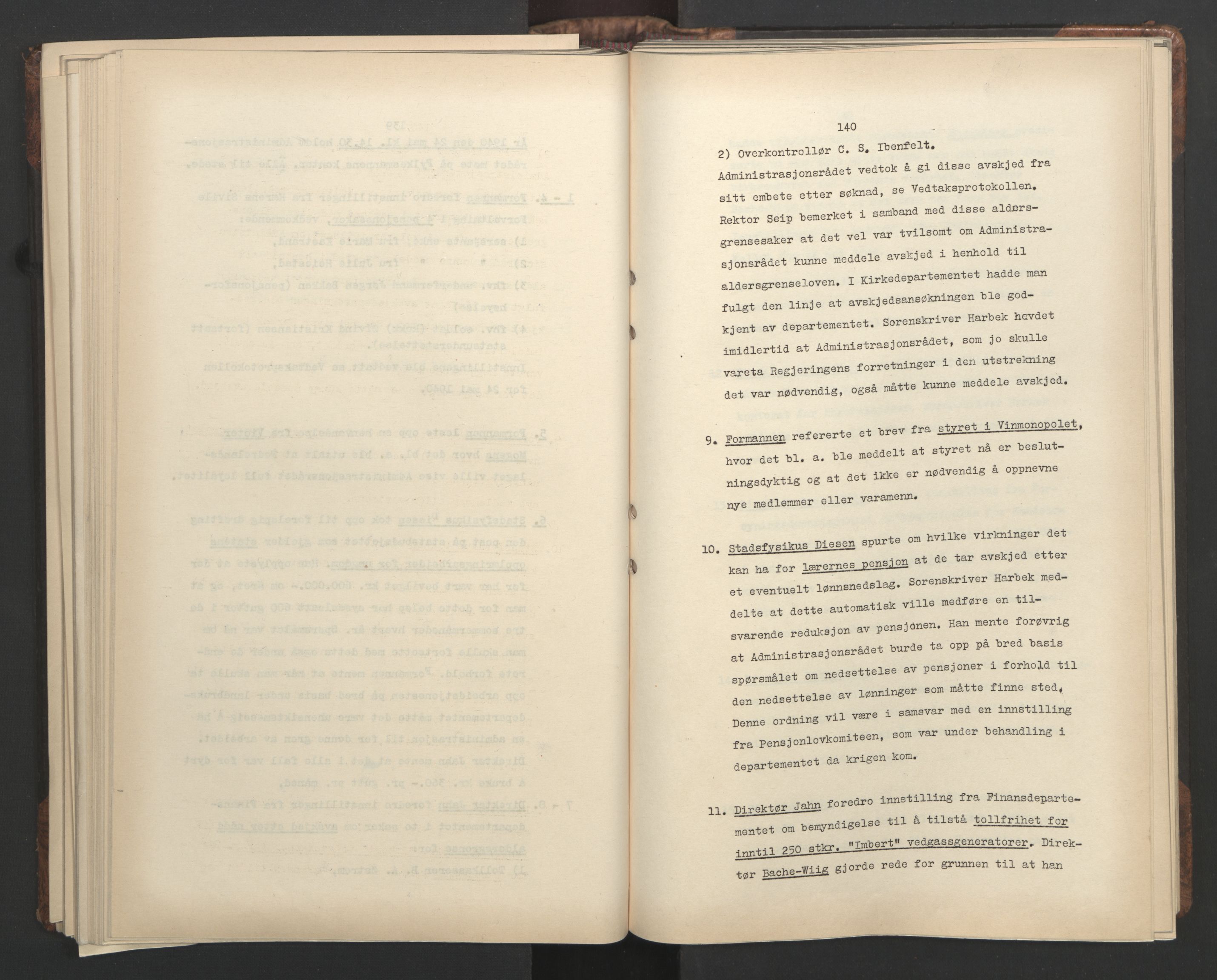 Administrasjonsrådet, AV/RA-S-1004/A/L0001: Møteprotokoll med tillegg 15/4-25/9, 1940, s. 140