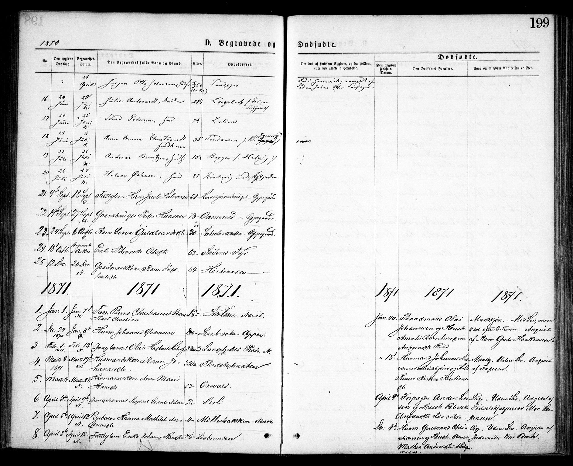 Nesodden prestekontor Kirkebøker, AV/SAO-A-10013/F/Fa/L0008: Ministerialbok nr. I 8, 1869-1879, s. 199