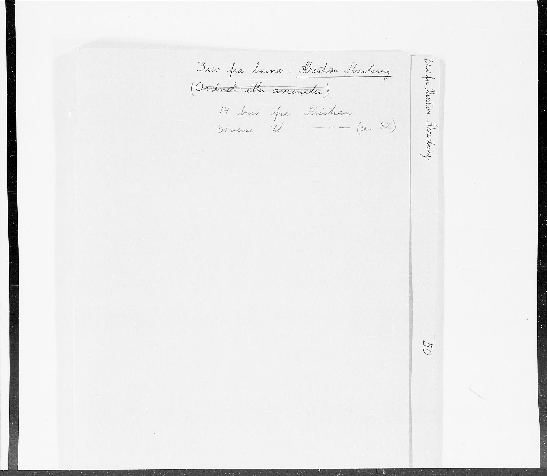 Skredsvig, Christian, RA/PA-0353/E/L0003: Brev fra og til familien, 1895-1952, s. 1