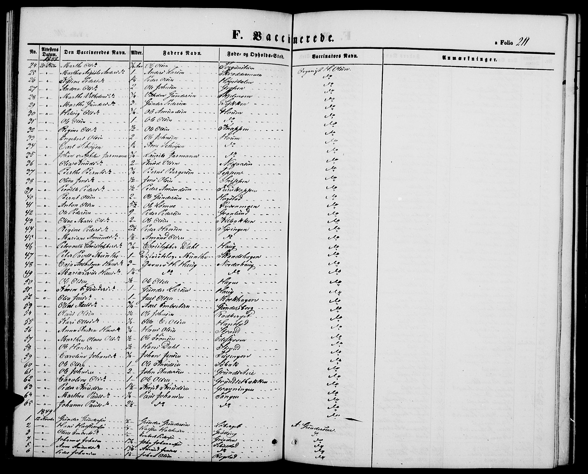 Elverum prestekontor, SAH/PREST-044/H/Ha/Hab/L0002: Klokkerbok nr. 2, 1845-1855, s. 211