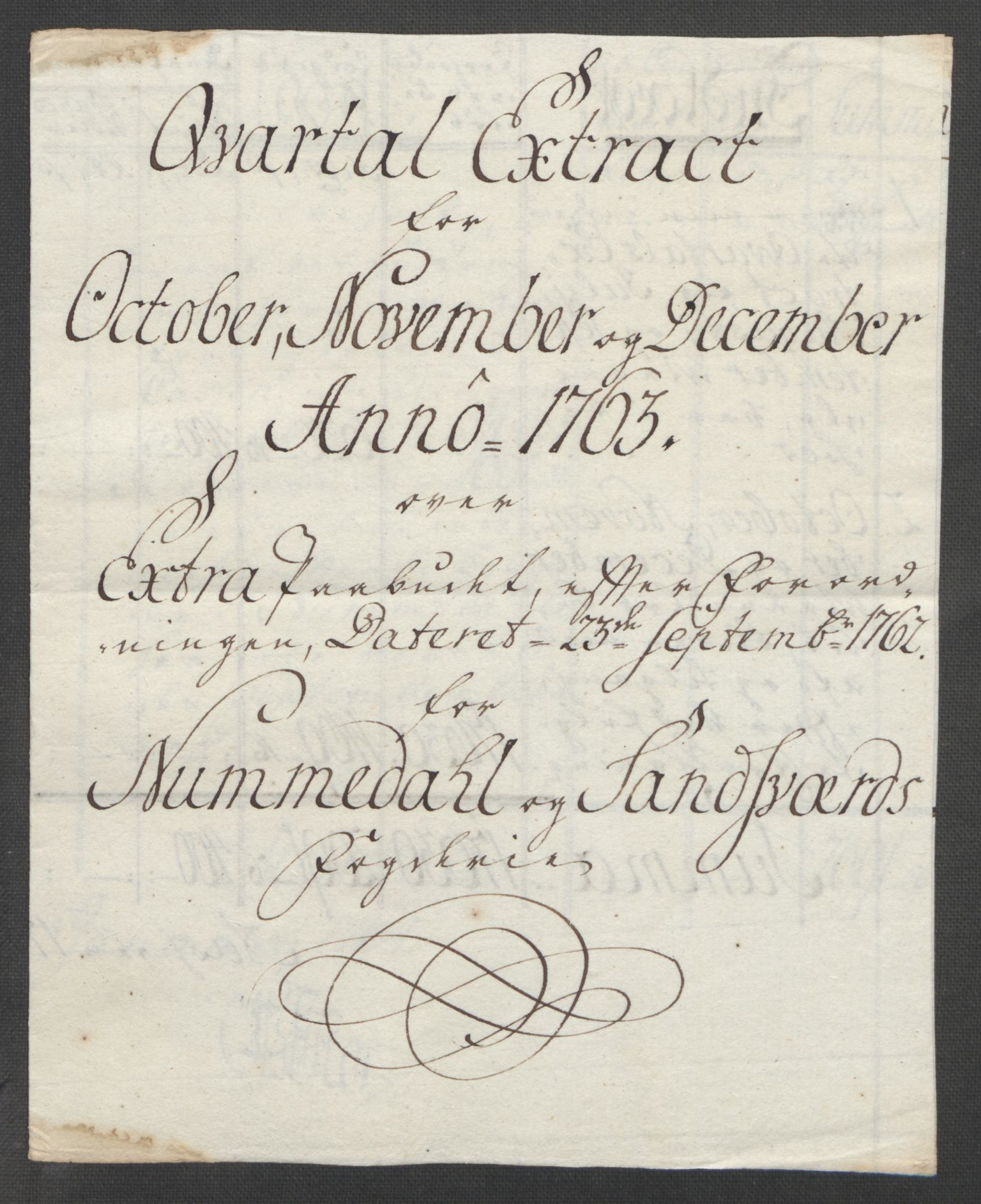 Rentekammeret inntil 1814, Reviderte regnskaper, Fogderegnskap, AV/RA-EA-4092/R24/L1672: Ekstraskatten Numedal og Sandsvær, 1762-1767, s. 206