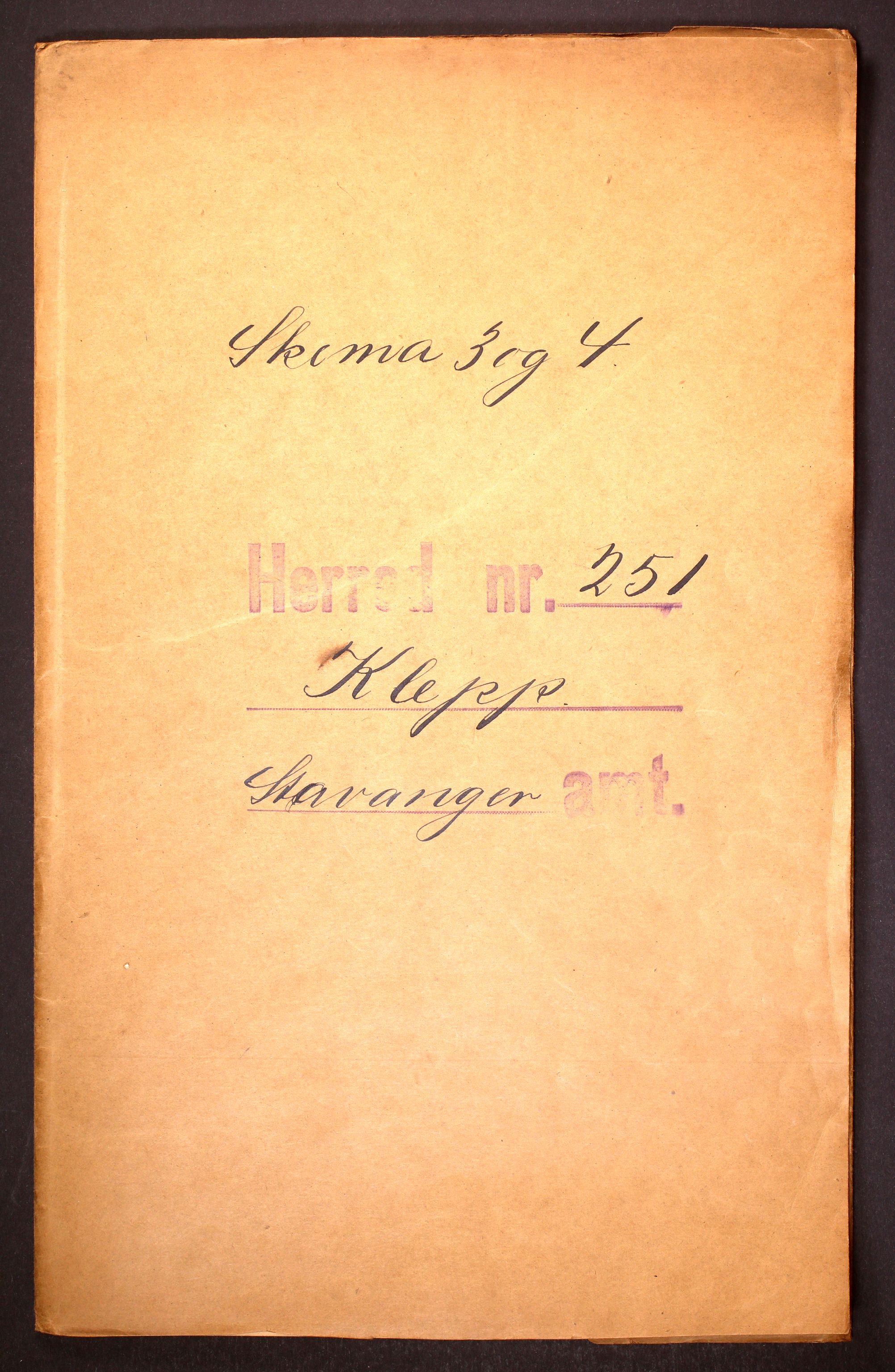 RA, Folketelling 1910 for 1120 Klepp herred, 1910, s. 1
