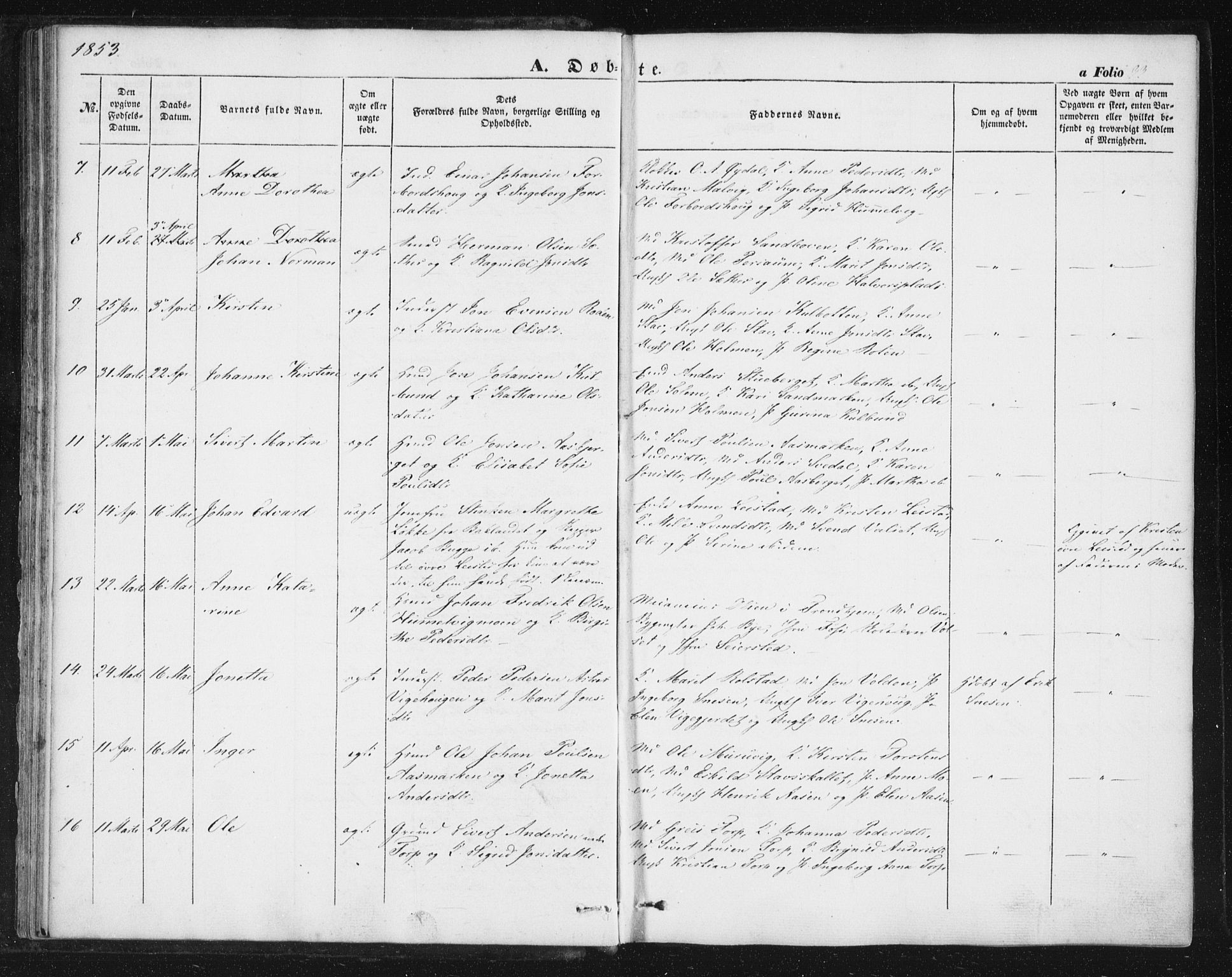Ministerialprotokoller, klokkerbøker og fødselsregistre - Sør-Trøndelag, SAT/A-1456/616/L0407: Ministerialbok nr. 616A04, 1848-1856, s. 33