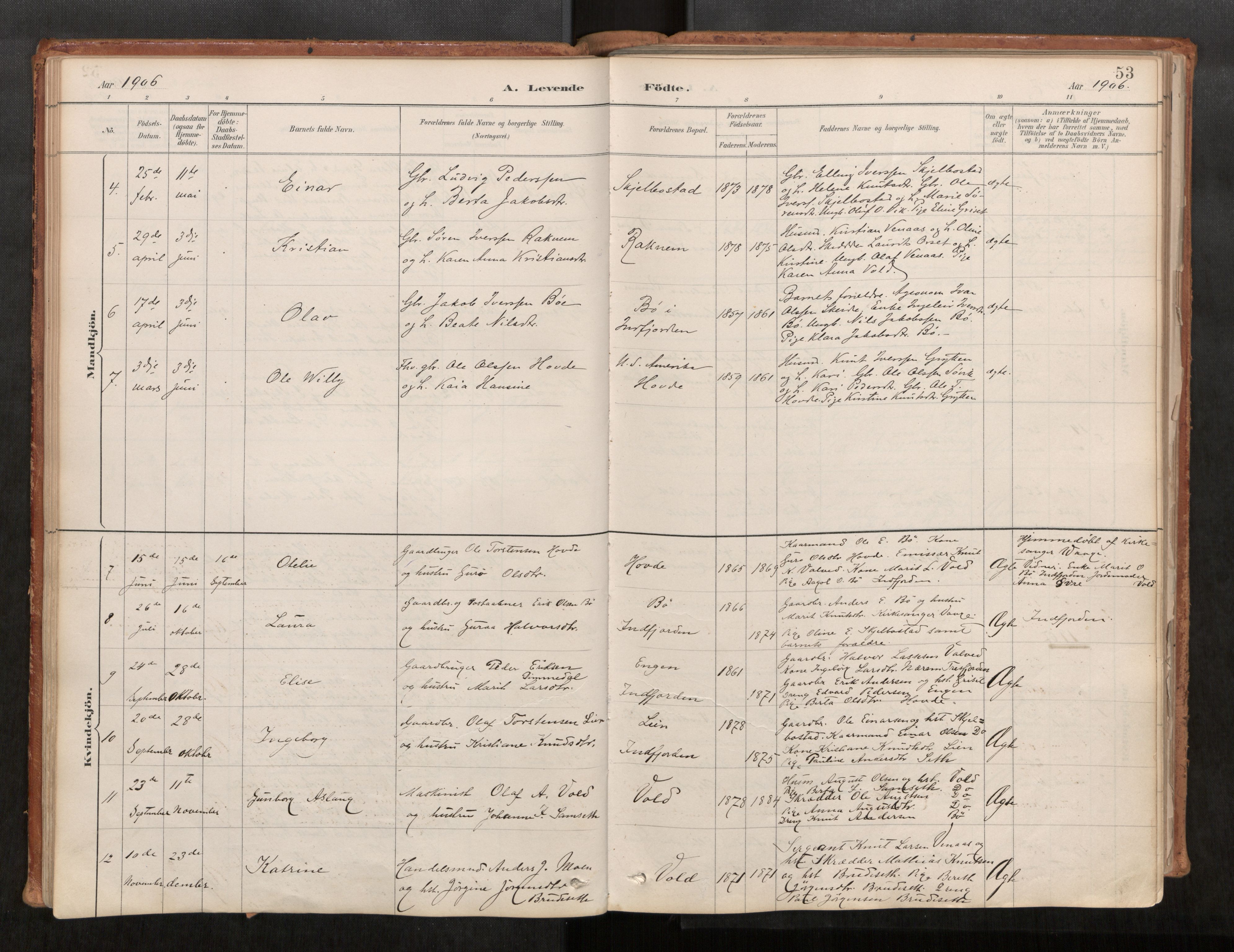 Ministerialprotokoller, klokkerbøker og fødselsregistre - Møre og Romsdal, AV/SAT-A-1454/543/L0568: Ministerialbok nr. 543A03, 1885-1915, s. 53