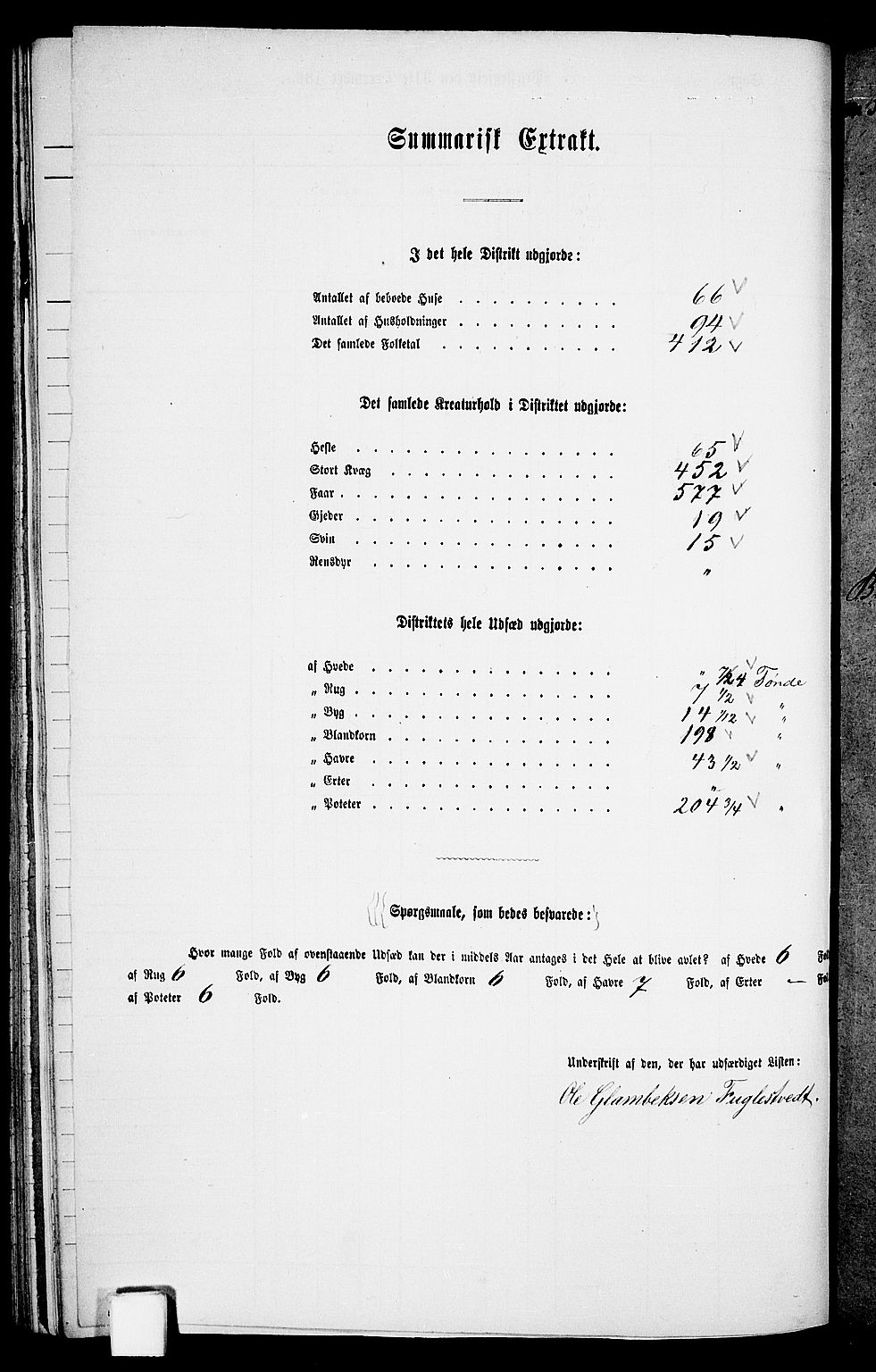 RA, Folketelling 1865 for 1020P Holum prestegjeld, 1865, s. 104