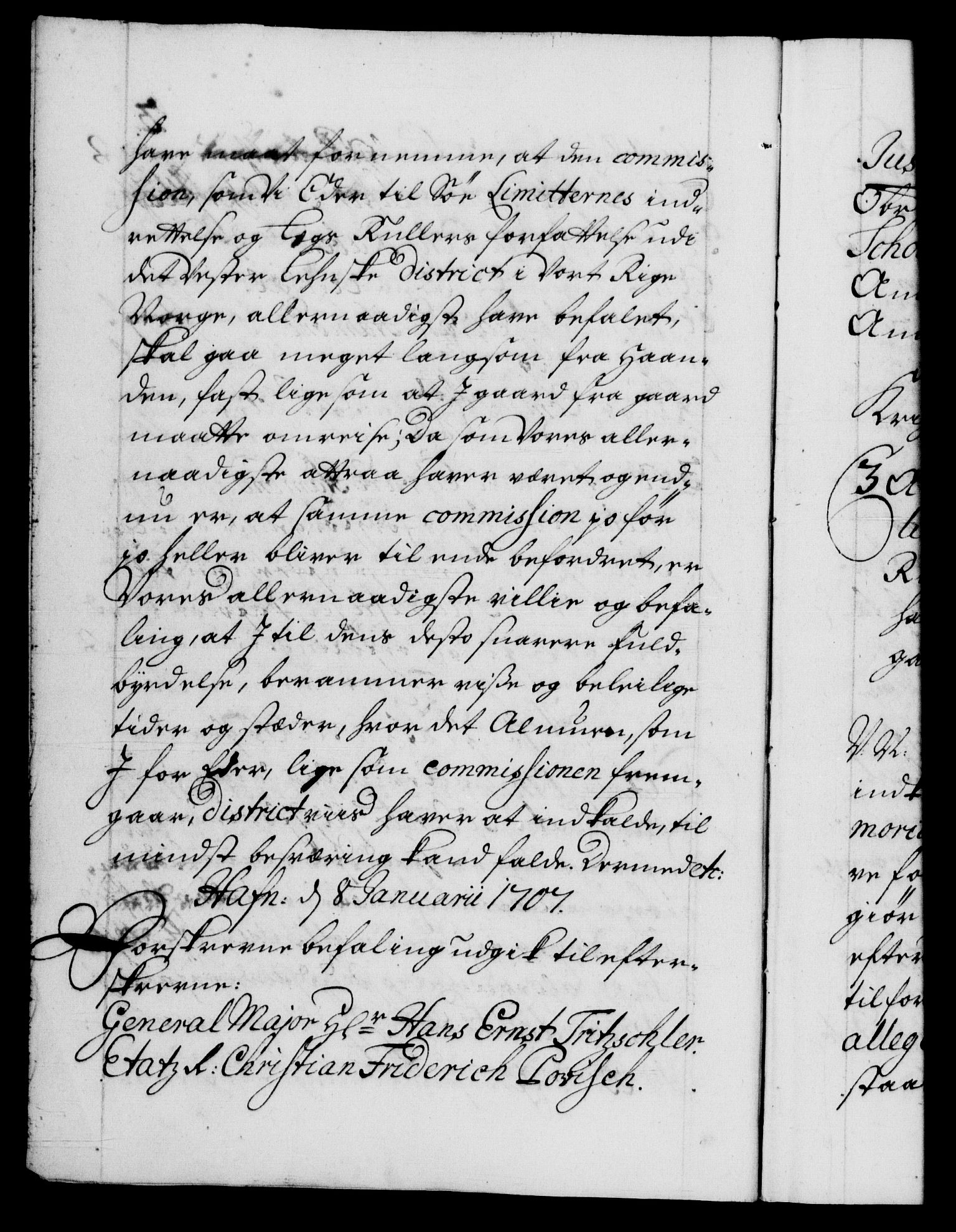 Danske Kanselli 1572-1799, AV/RA-EA-3023/F/Fc/Fca/Fcab/L0018: Norske tegnelser, 1707-1709, s. 2b