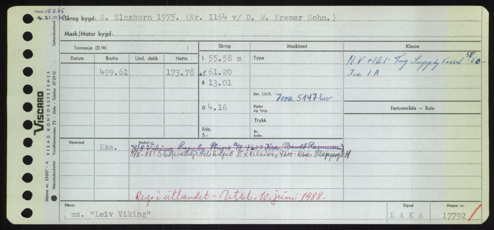 Sjøfartsdirektoratet med forløpere, Skipsmålingen, RA/S-1627/H/Hd/L0022: Fartøy, L-Lia, s. 343