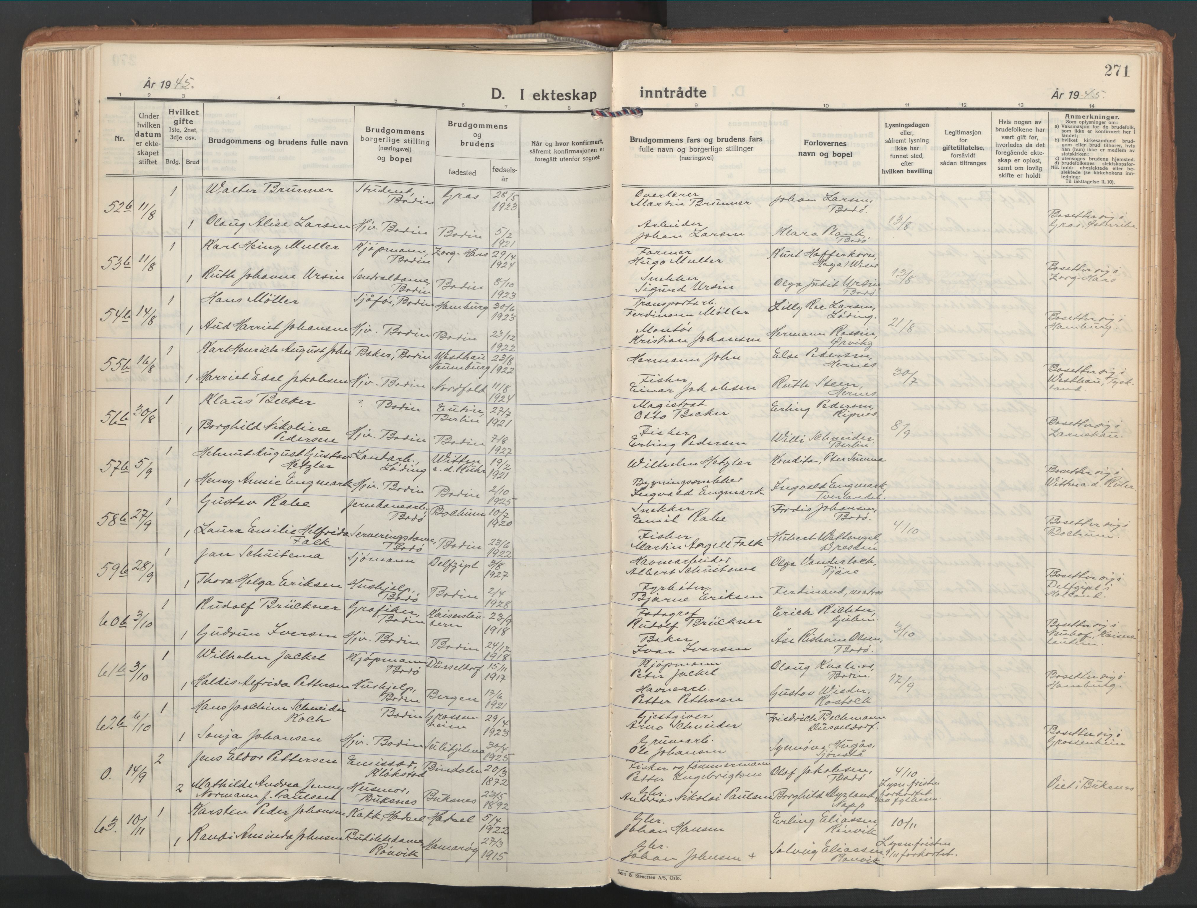 Ministerialprotokoller, klokkerbøker og fødselsregistre - Nordland, AV/SAT-A-1459/802/L0061: Ministerialbok nr. 802A08, 1933-1946, s. 271