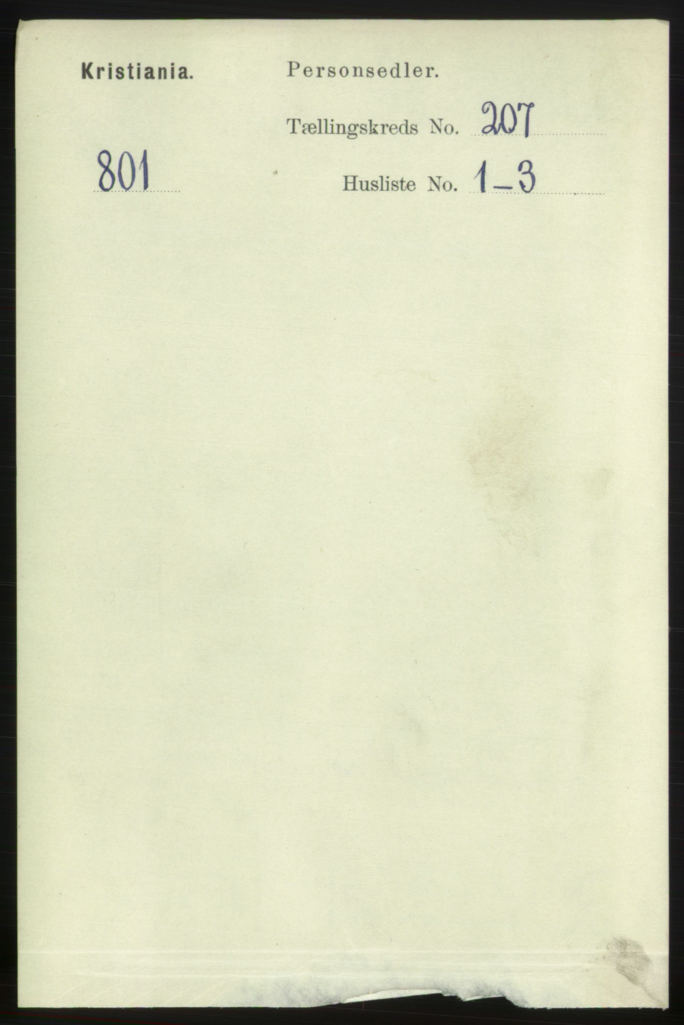RA, Folketelling 1891 for 0301 Kristiania kjøpstad, 1891, s. 124272