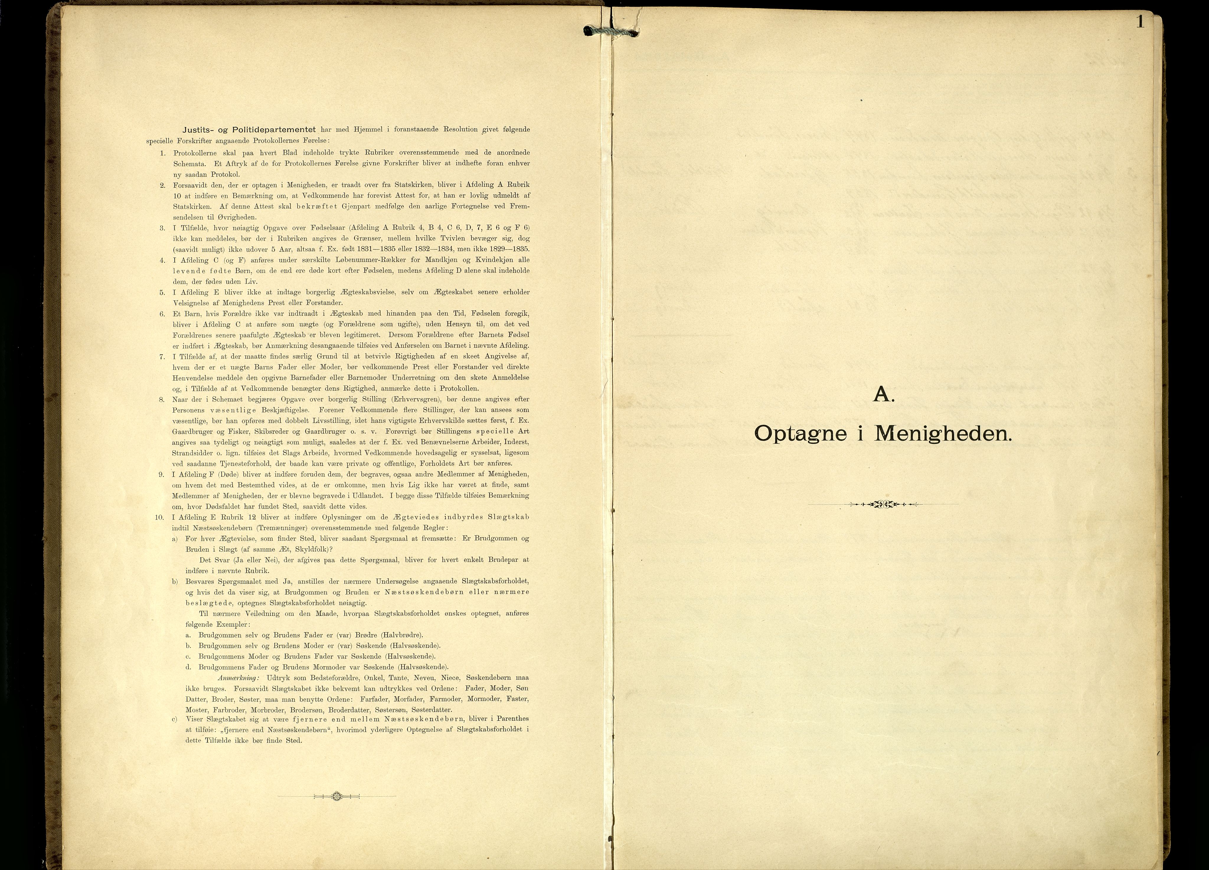 Den evangelisk-lutherske frimenighet, Risør, SAK/1292-0007/F/Fa/L0002: Dissenterprotokoll nr. F 18, 1892-1954, s. 1