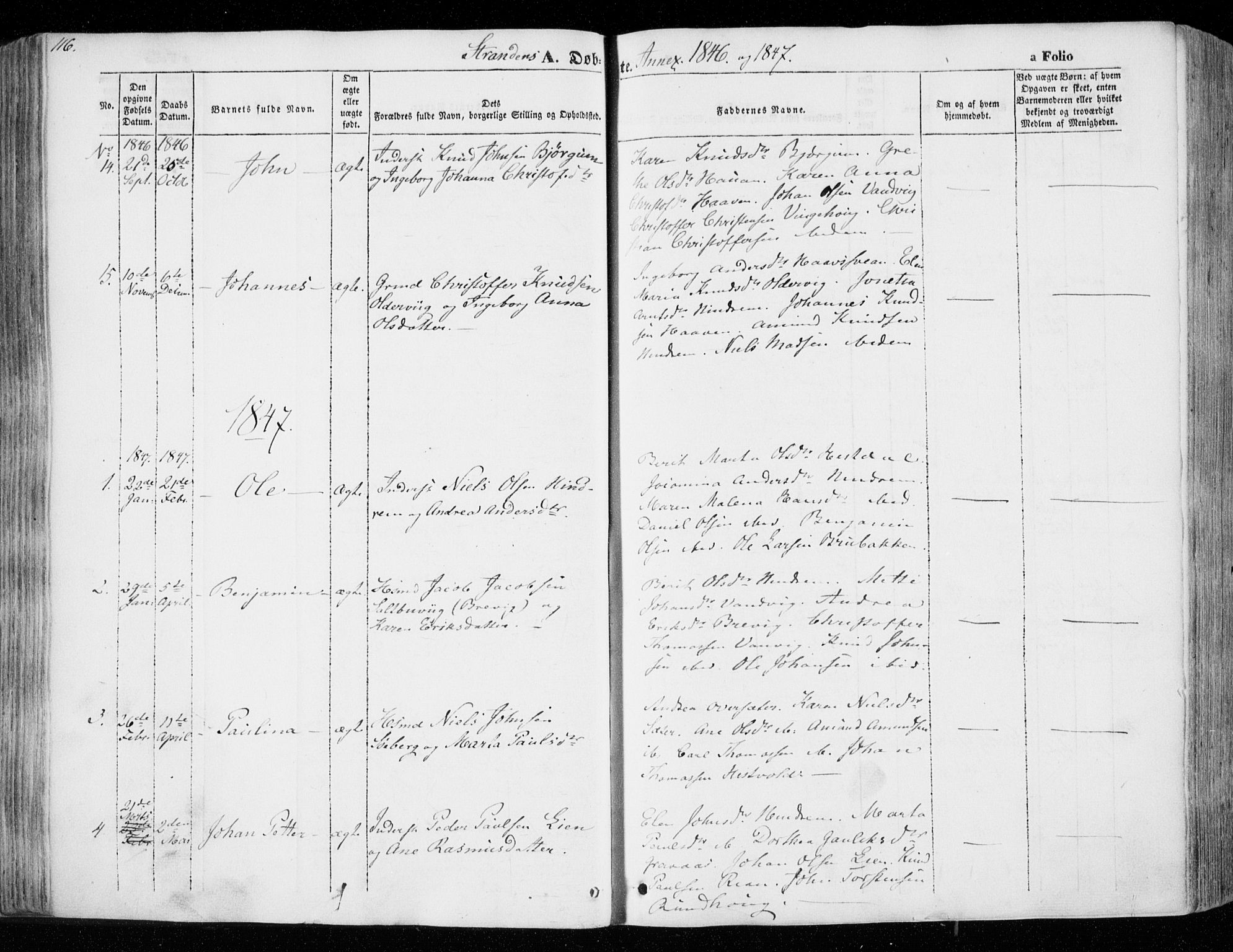 Ministerialprotokoller, klokkerbøker og fødselsregistre - Nord-Trøndelag, AV/SAT-A-1458/701/L0007: Ministerialbok nr. 701A07 /2, 1842-1854, s. 116