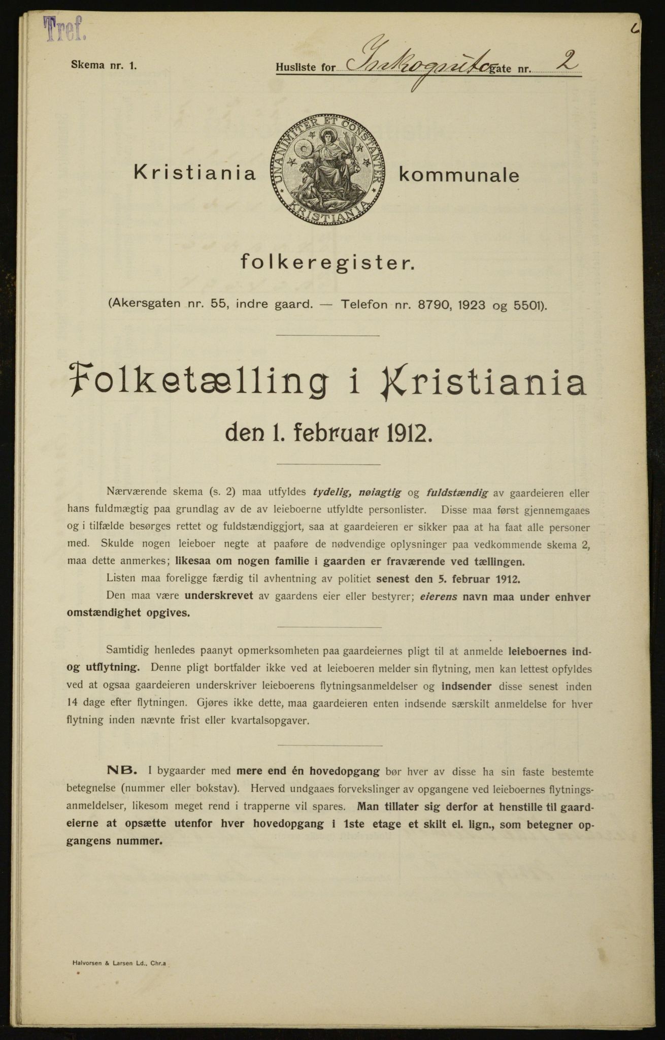 OBA, Kommunal folketelling 1.2.1912 for Kristiania, 1912, s. 44367