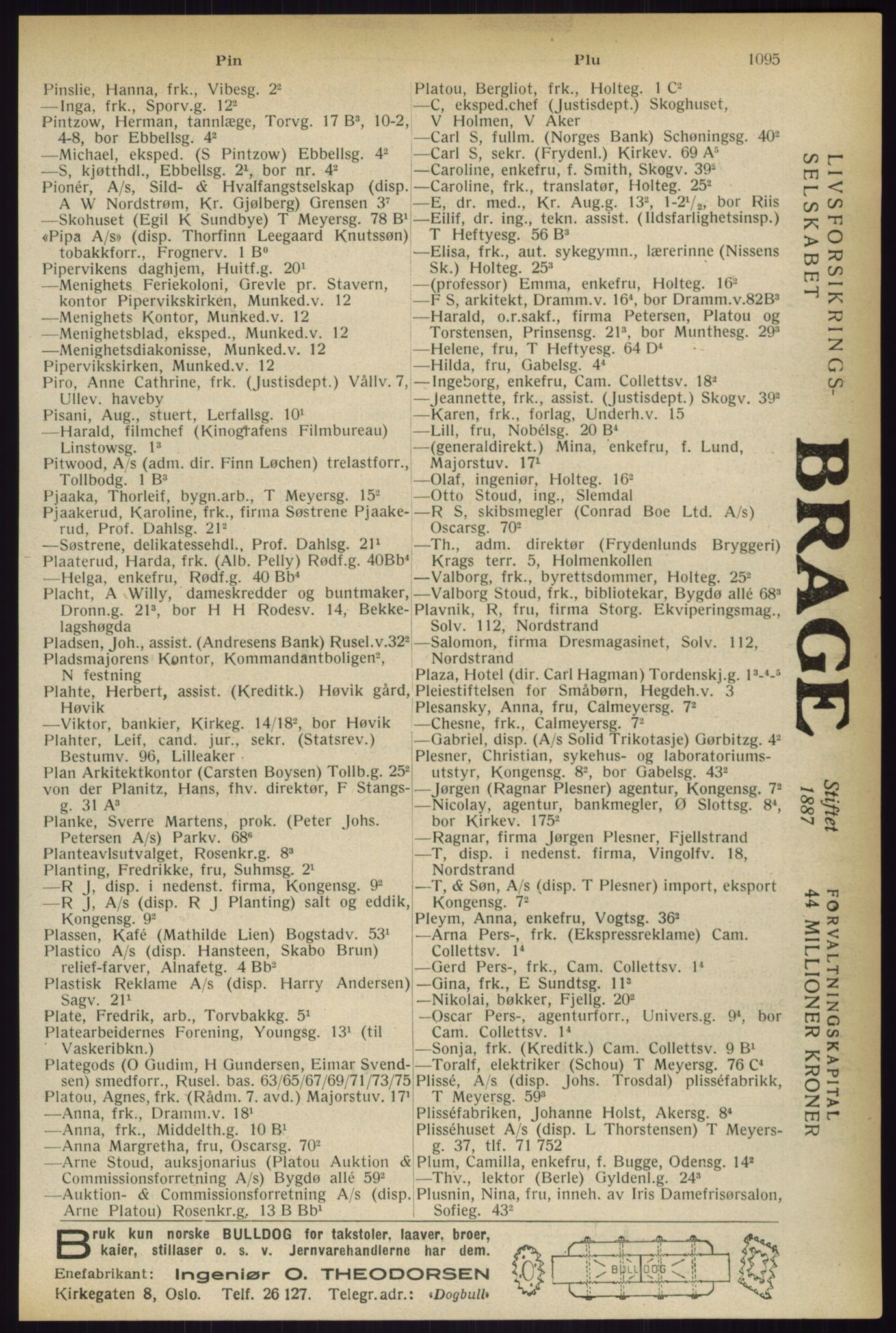 Kristiania/Oslo adressebok, PUBL/-, 1933, s. 1095