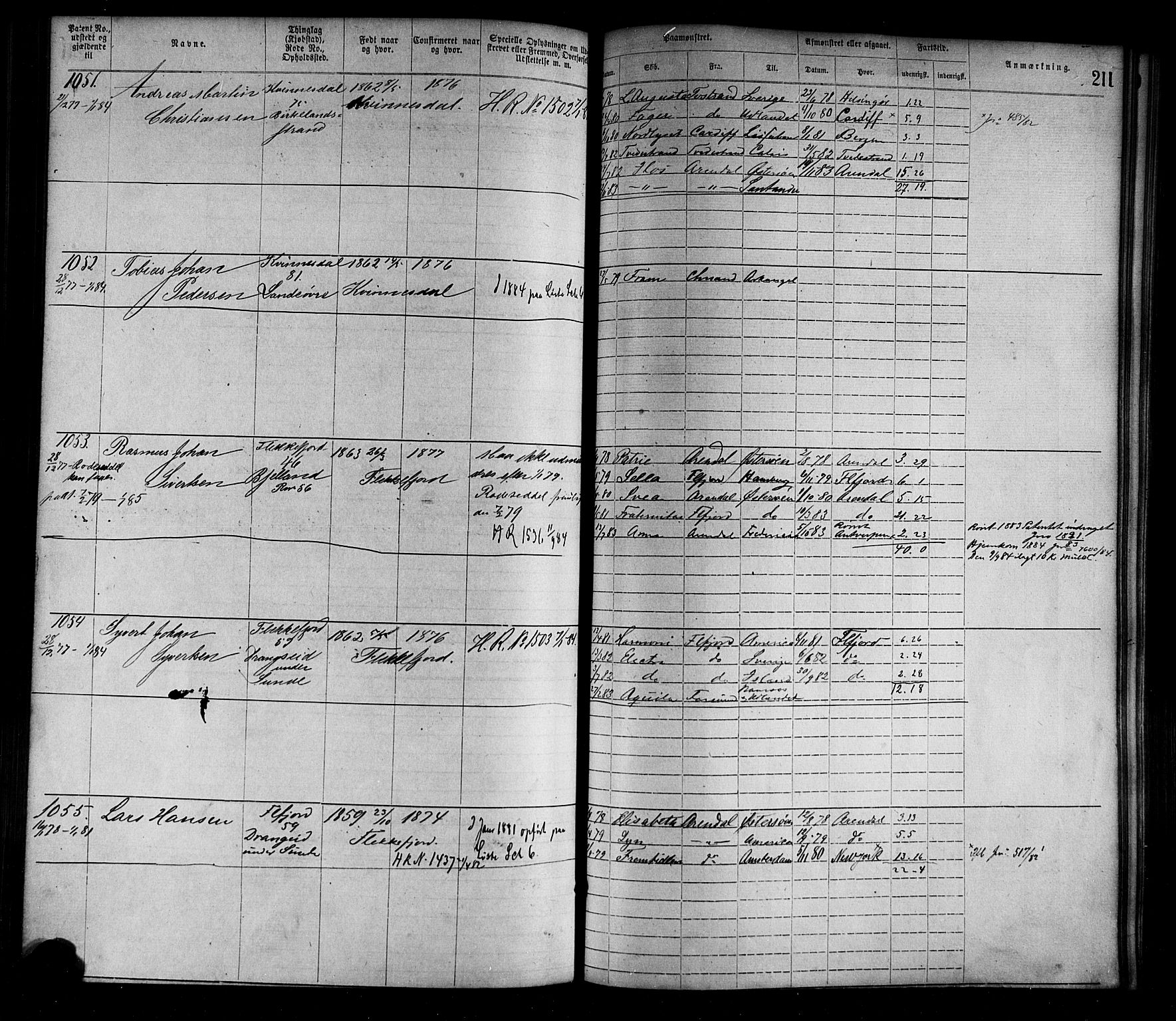Flekkefjord mønstringskrets, SAK/2031-0018/F/Fa/L0002: Annotasjonsrulle nr 1-1920 med register, N-2, 1870-1891, s. 236