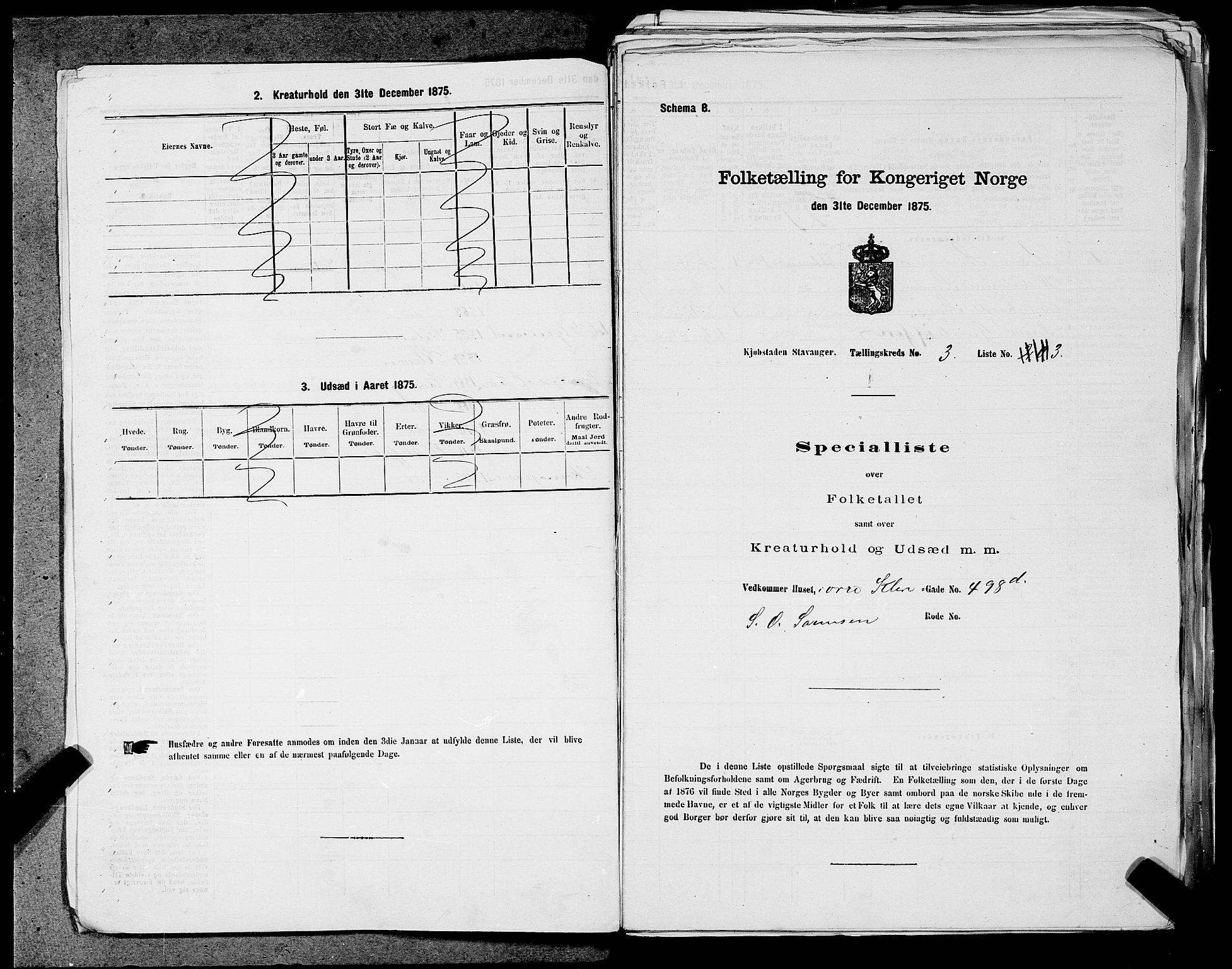 SAST, Folketelling 1875 for 1103 Stavanger kjøpstad, 1875, s. 430