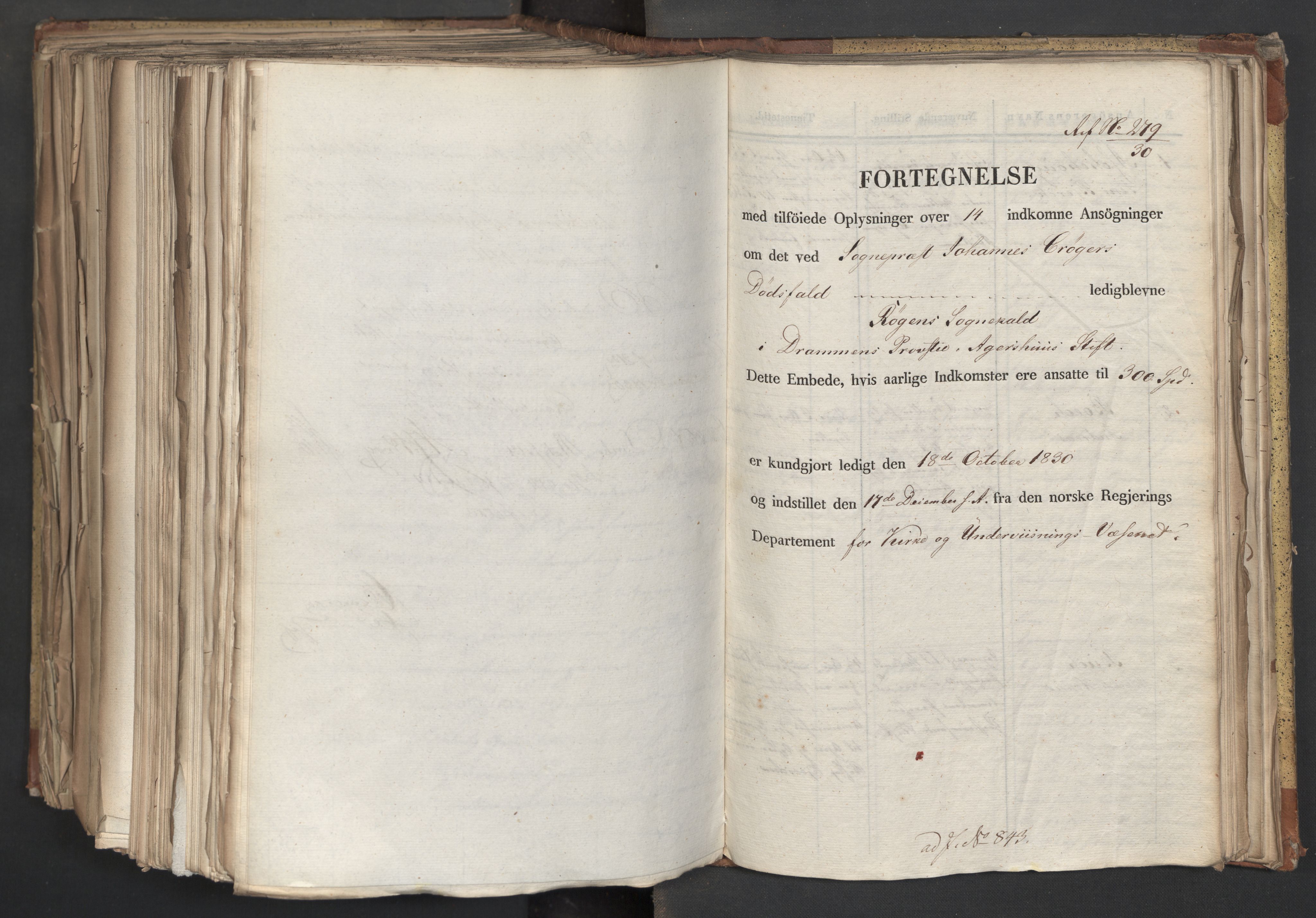 Statsrådsavdelingen i Stockholm, AV/RA-S-1003/D/Da/L0068: Regjeringsinnstillinger nr. 660-876, 1830, s. 664