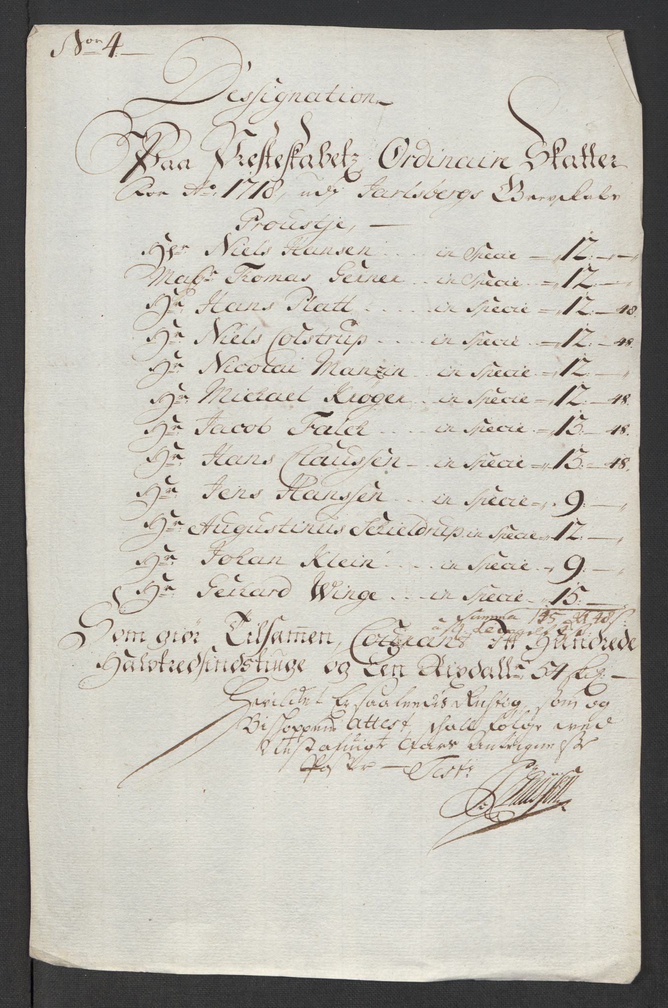 Rentekammeret inntil 1814, Reviderte regnskaper, Fogderegnskap, RA/EA-4092/R32/L1882: Fogderegnskap Jarlsberg grevskap, 1718, s. 151