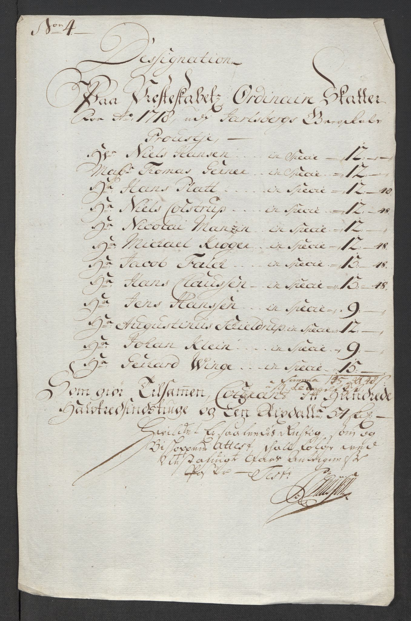 Rentekammeret inntil 1814, Reviderte regnskaper, Fogderegnskap, AV/RA-EA-4092/R32/L1882: Fogderegnskap Jarlsberg grevskap, 1718, s. 151