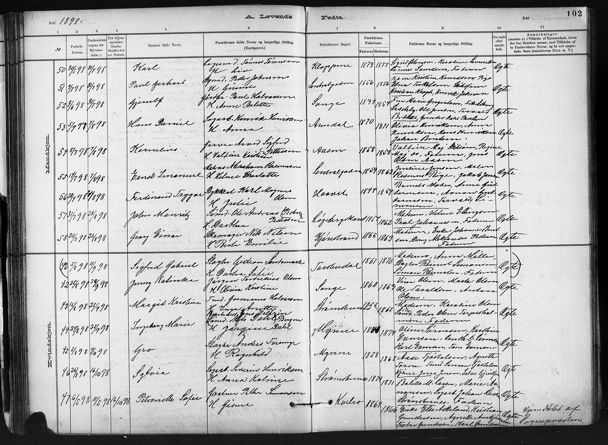 Barbu sokneprestkontor, AV/SAK-1111-0003/F/Fb/L0002: Klokkerbok nr. B 2, 1890-1922, s. 102