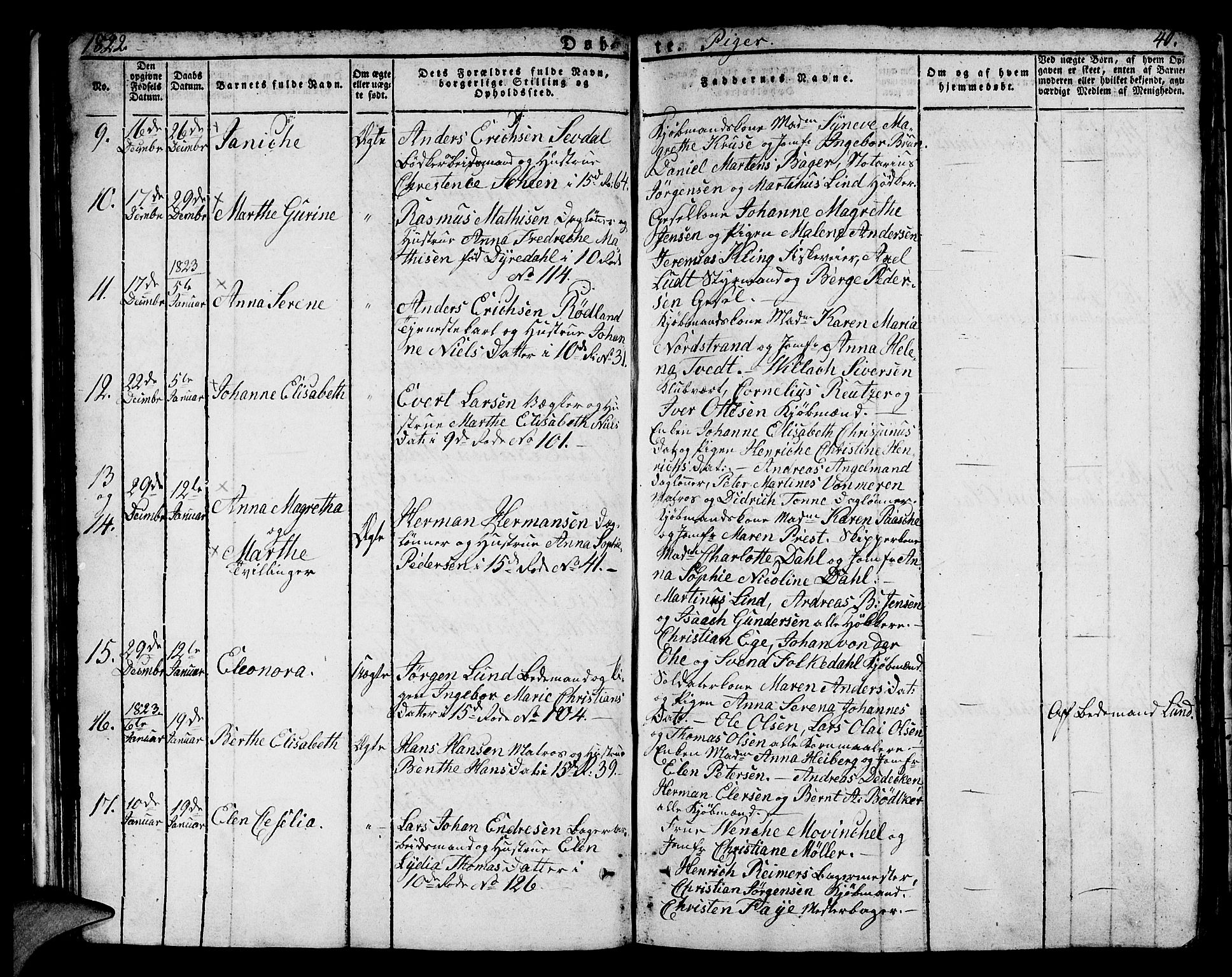 Domkirken sokneprestembete, AV/SAB-A-74801/H/Hab/L0005: Klokkerbok nr. A 5, 1821-1830, s. 40