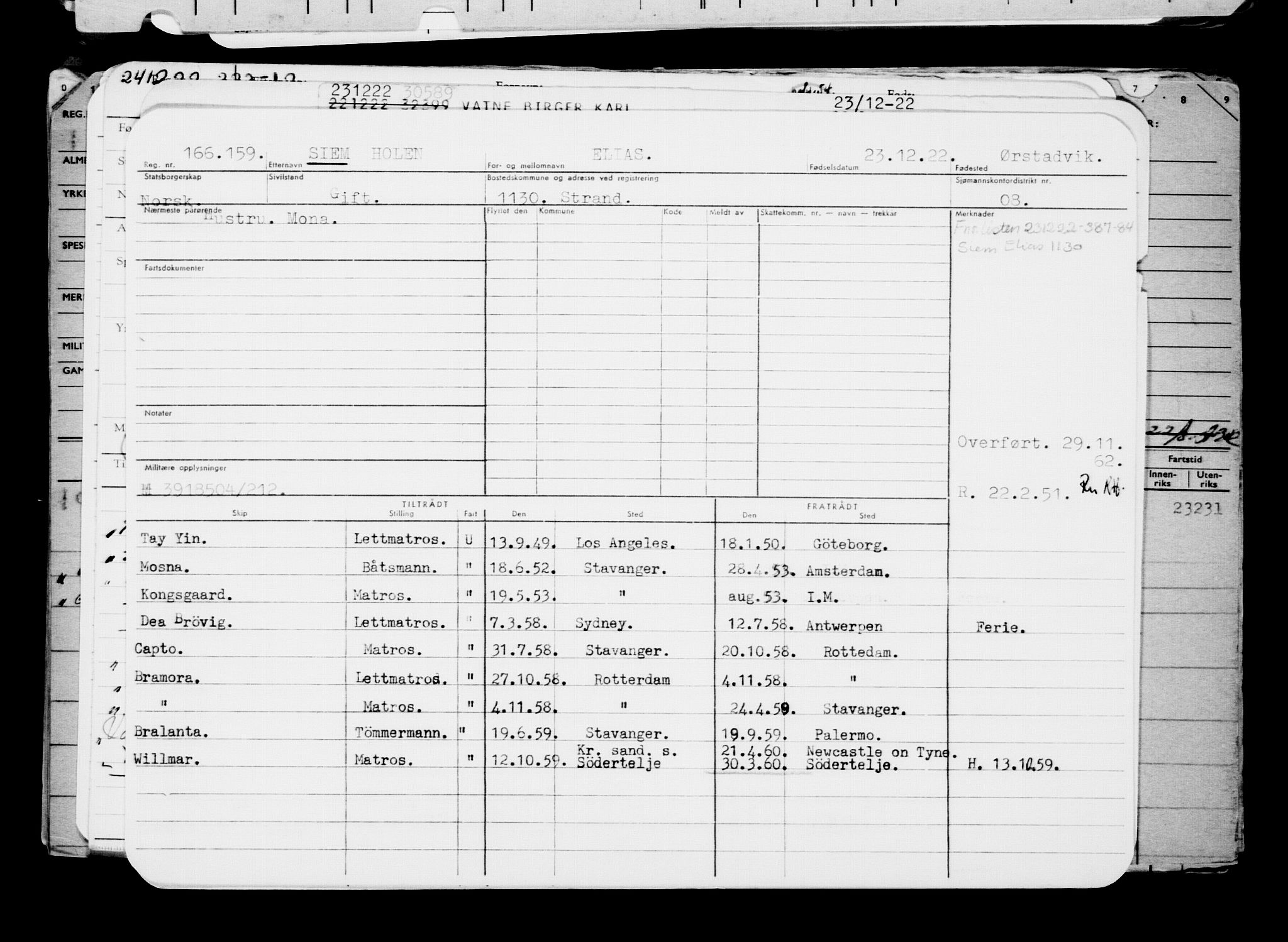 Direktoratet for sjømenn, AV/RA-S-3545/G/Gb/L0213: Hovedkort, 1922, s. 568