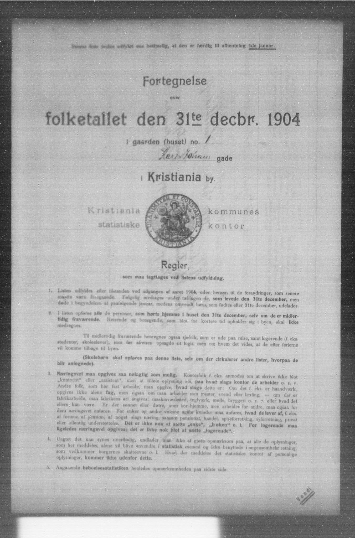 OBA, Kommunal folketelling 31.12.1904 for Kristiania kjøpstad, 1904, s. 9363