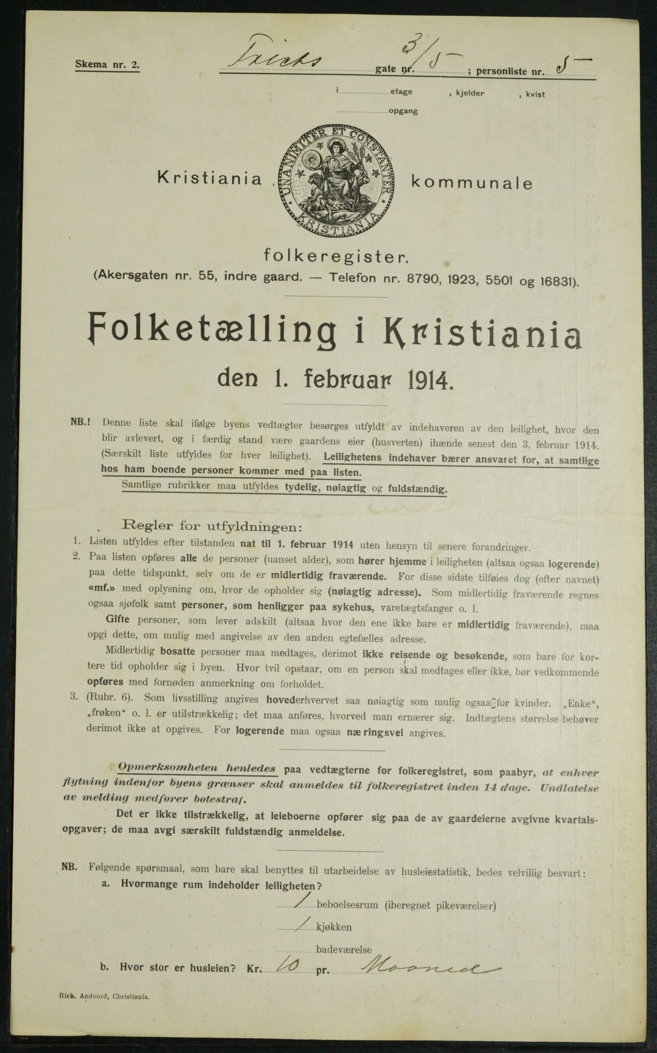 OBA, Kommunal folketelling 1.2.1914 for Kristiania, 1914, s. 27007