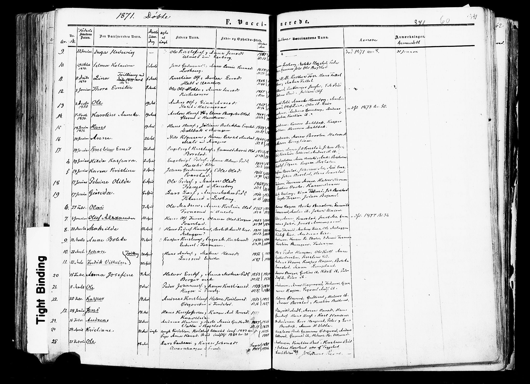 Aurskog prestekontor Kirkebøker, SAO/A-10304a/F/Fa/L0007: Ministerialbok nr. I 7, 1854-1877, s. 341