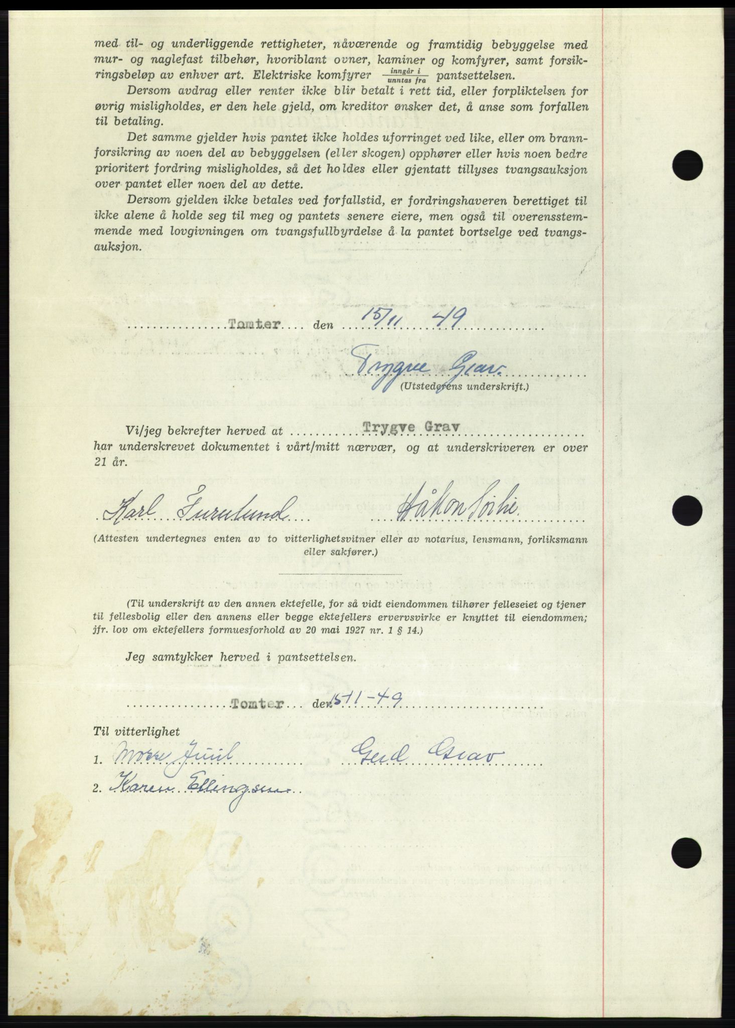 Moss sorenskriveri, SAO/A-10168: Pantebok nr. B23, 1949-1950, Dagboknr: 3623/1949