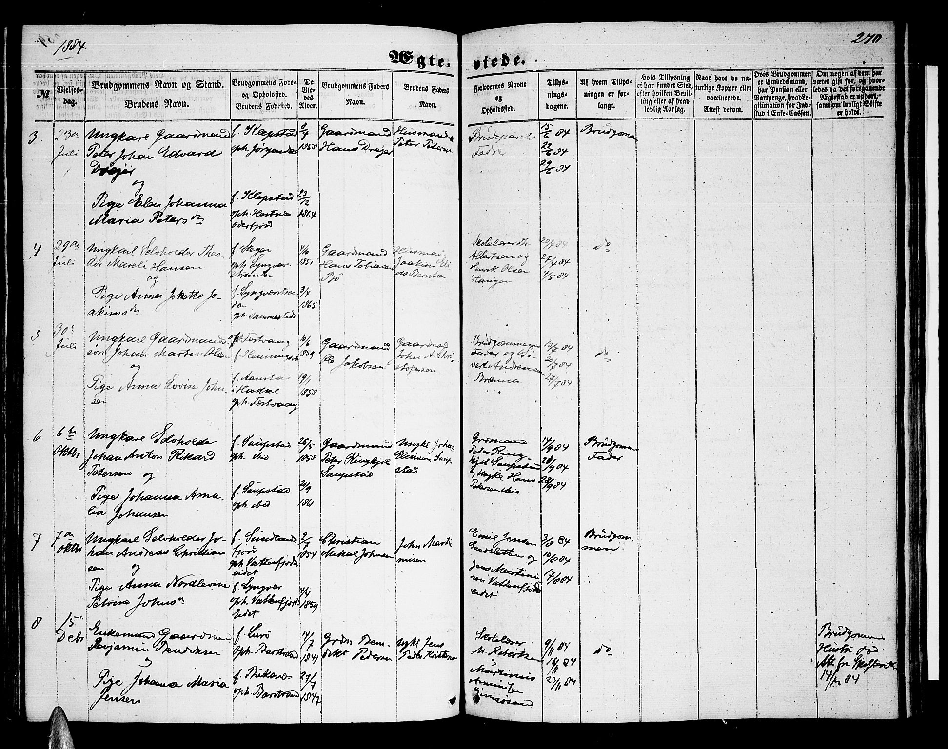 Ministerialprotokoller, klokkerbøker og fødselsregistre - Nordland, AV/SAT-A-1459/876/L1102: Klokkerbok nr. 876C01, 1852-1886, s. 270