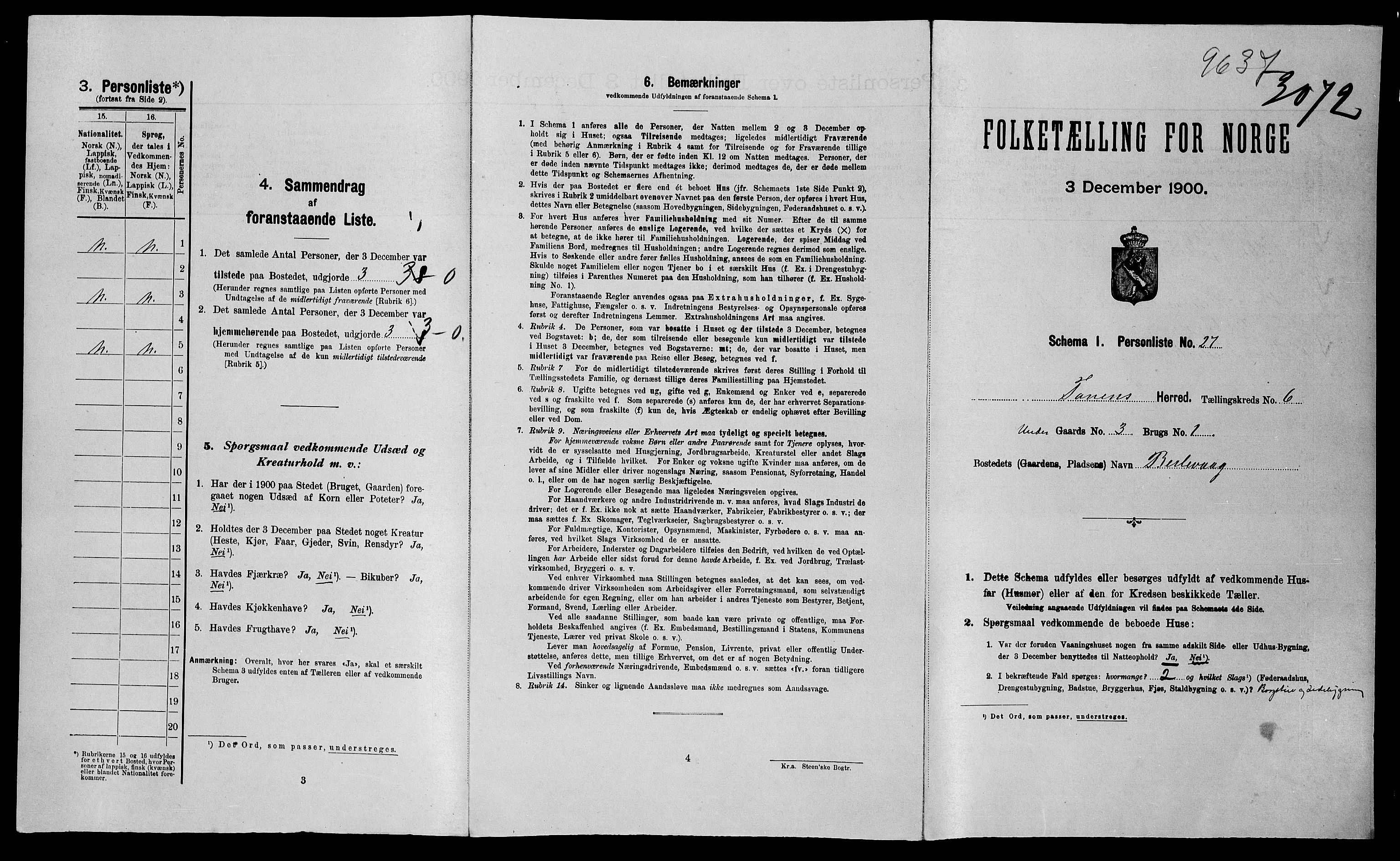 SATØ, Folketelling 1900 for 2025 Tana herred, 1900, s. 252