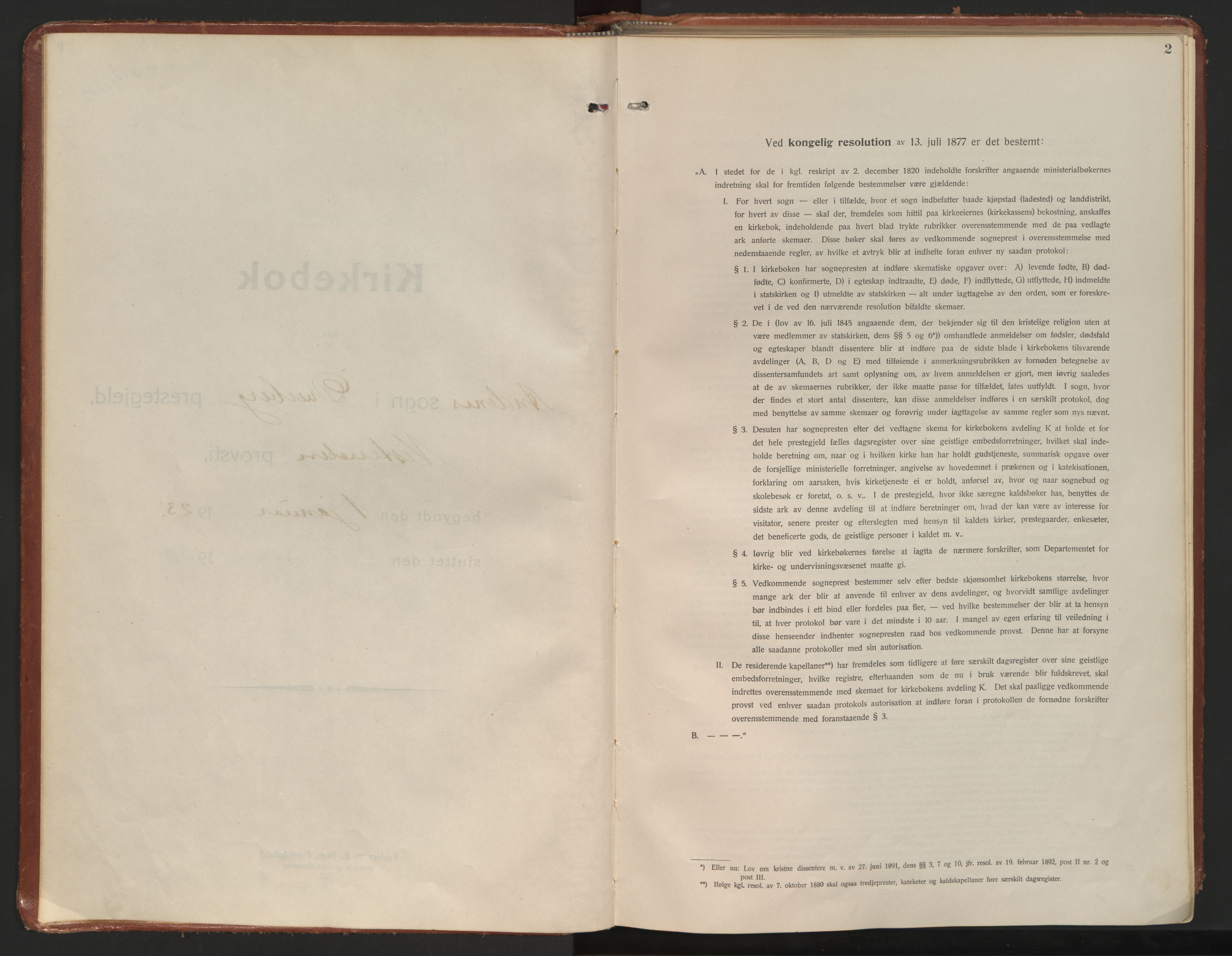 Ministerialprotokoller, klokkerbøker og fødselsregistre - Nordland, SAT/A-1459/899/L1441: Ministerialbok nr. 899A09, 1923-1939, s. 2