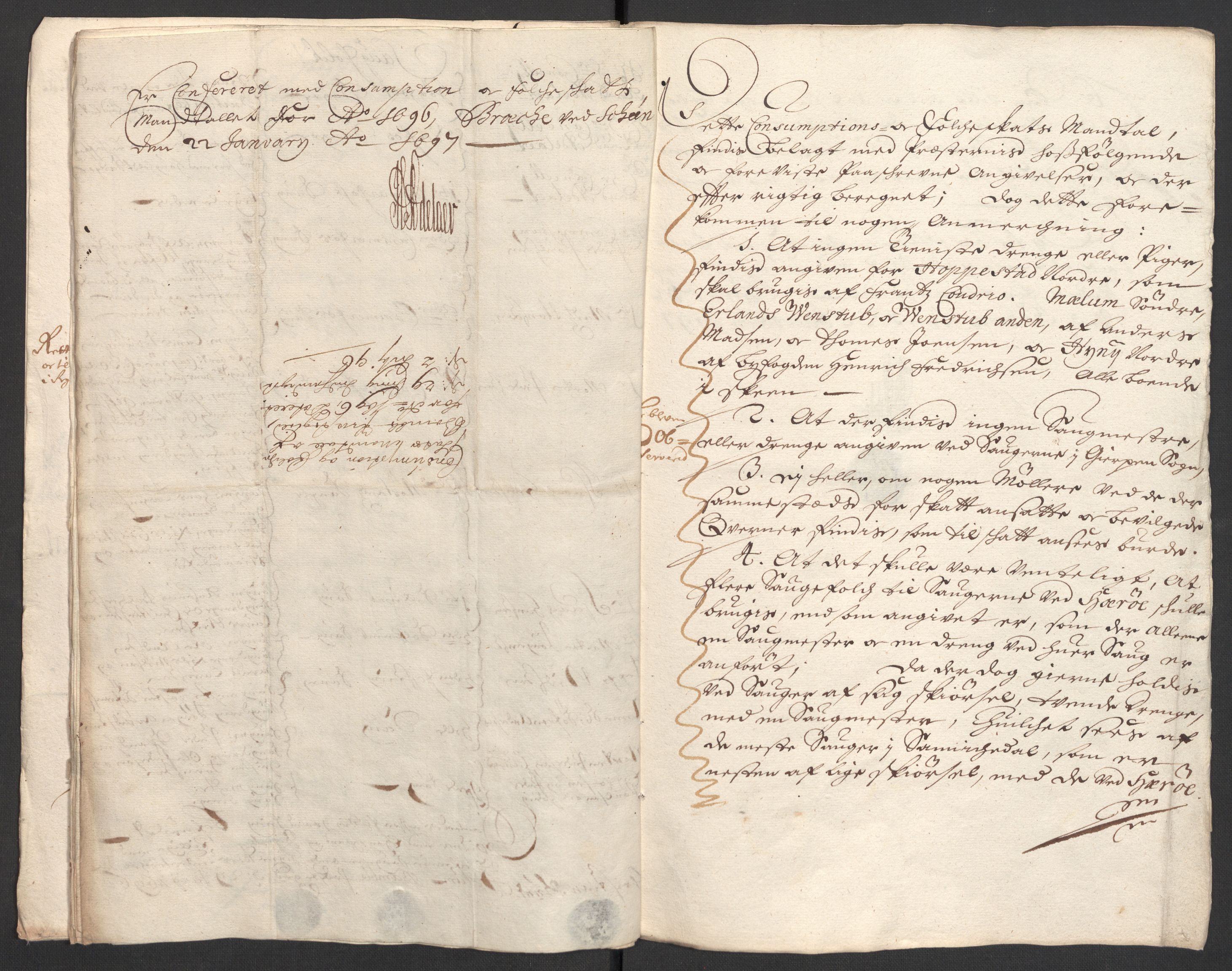 Rentekammeret inntil 1814, Reviderte regnskaper, Fogderegnskap, RA/EA-4092/R36/L2095: Fogderegnskap Øvre og Nedre Telemark og Bamble, 1696, s. 156