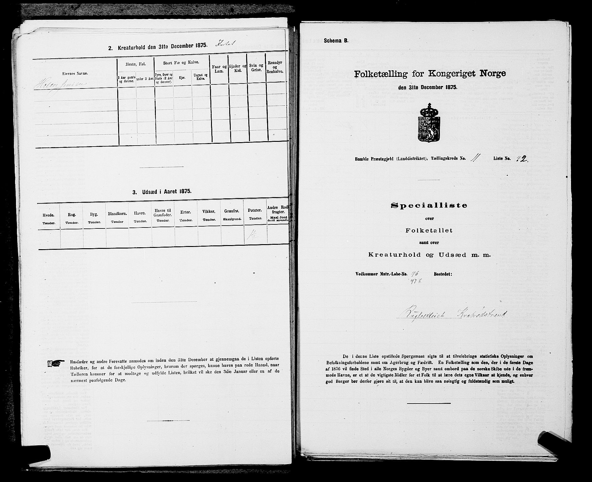 SAKO, Folketelling 1875 for 0814L Bamble prestegjeld, Bamble sokn, 1875, s. 1559