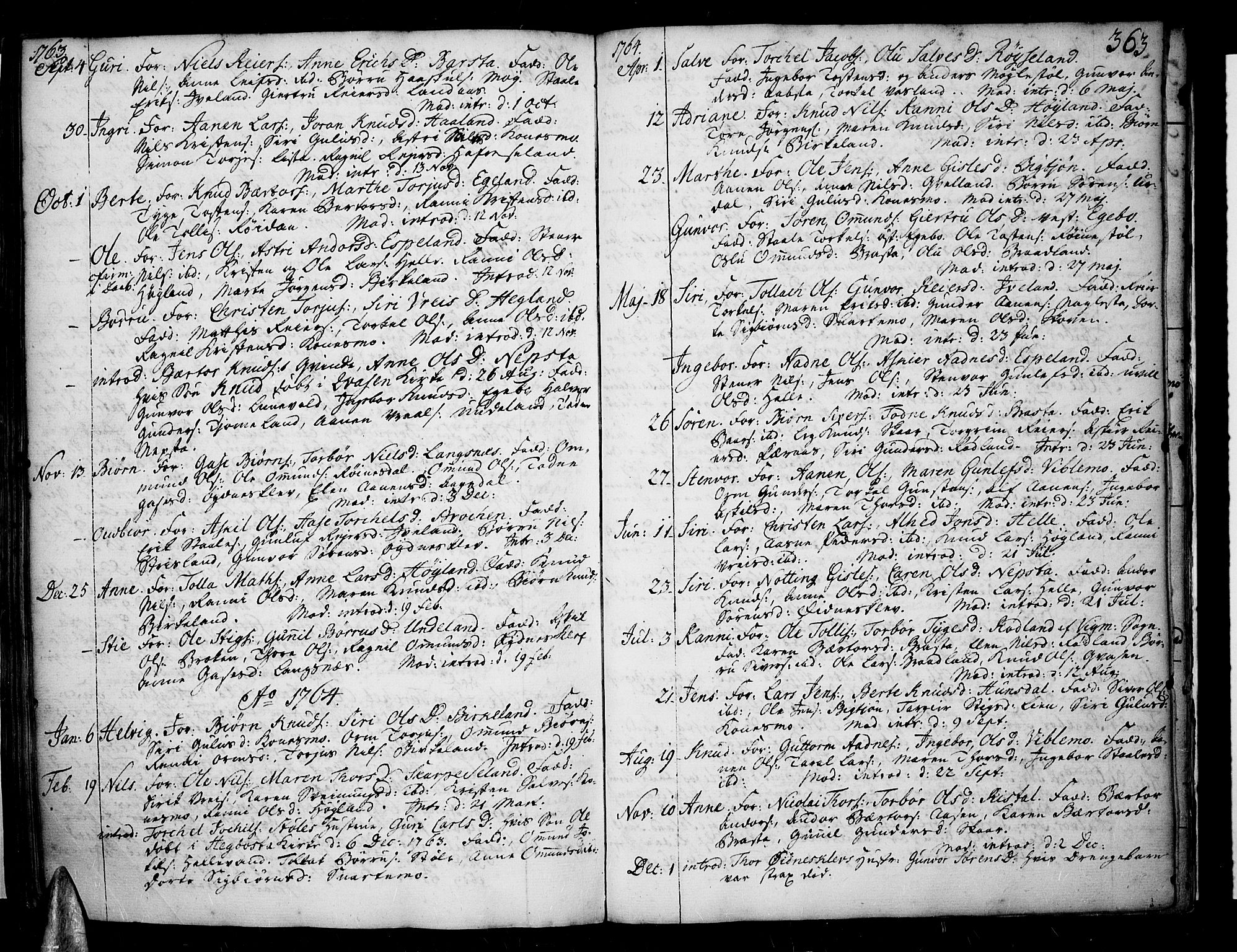 Sør-Audnedal sokneprestkontor, AV/SAK-1111-0039/F/Fa/Fab/L0001: Ministerialbok nr. A 1 /4, 1726-1774, s. 363