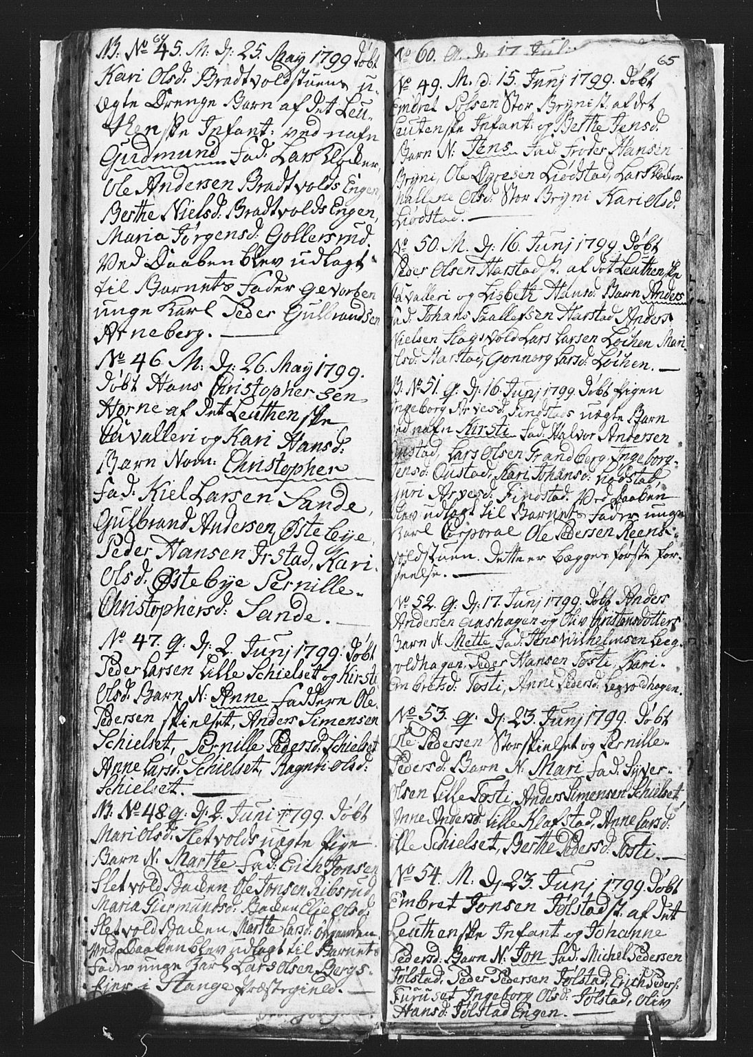 Romedal prestekontor, AV/SAH-PREST-004/L/L0002: Klokkerbok nr. 2, 1795-1800, s. 64-65