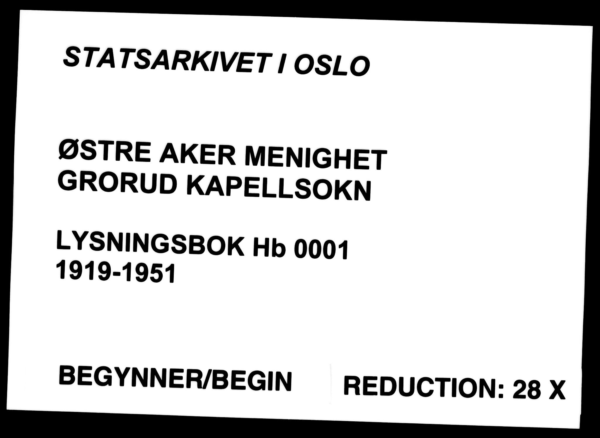 Østre Aker prestekontor Kirkebøker, SAO/A-10840/H/Hb/L0001: Lysningsprotokoll nr. II 1, 1919-1951