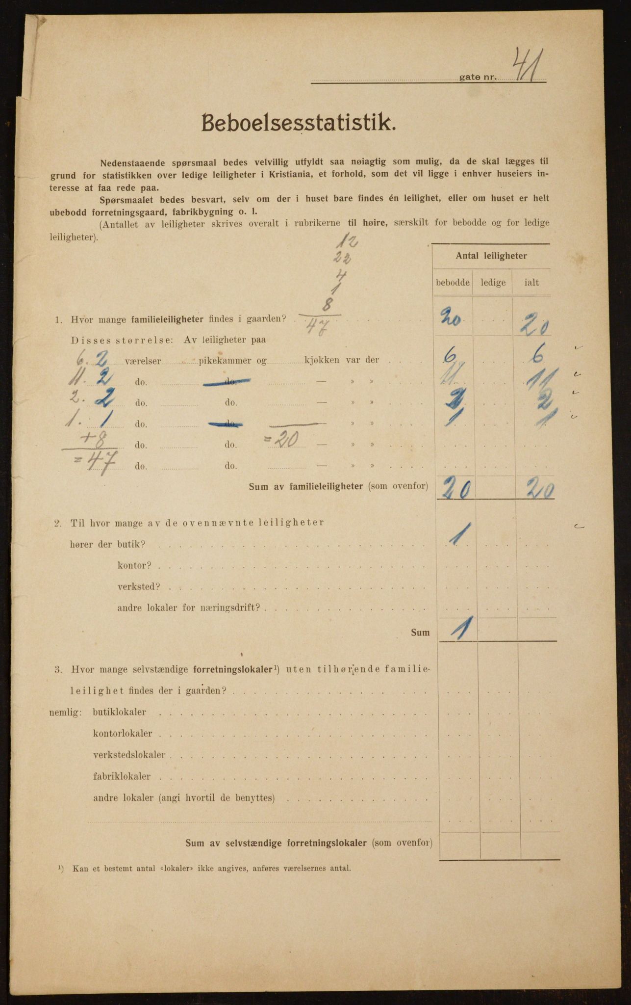 OBA, Kommunal folketelling 1.2.1910 for Kristiania, 1910, s. 58000