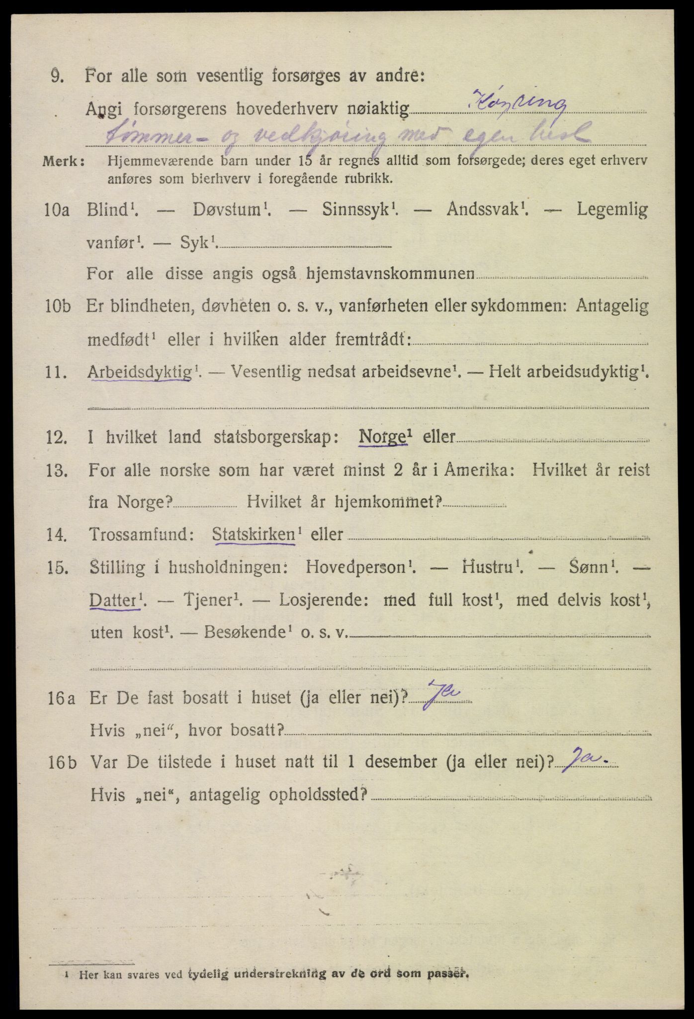 SAK, Folketelling 1920 for 0936 Hornnes herred, 1920, s. 1342