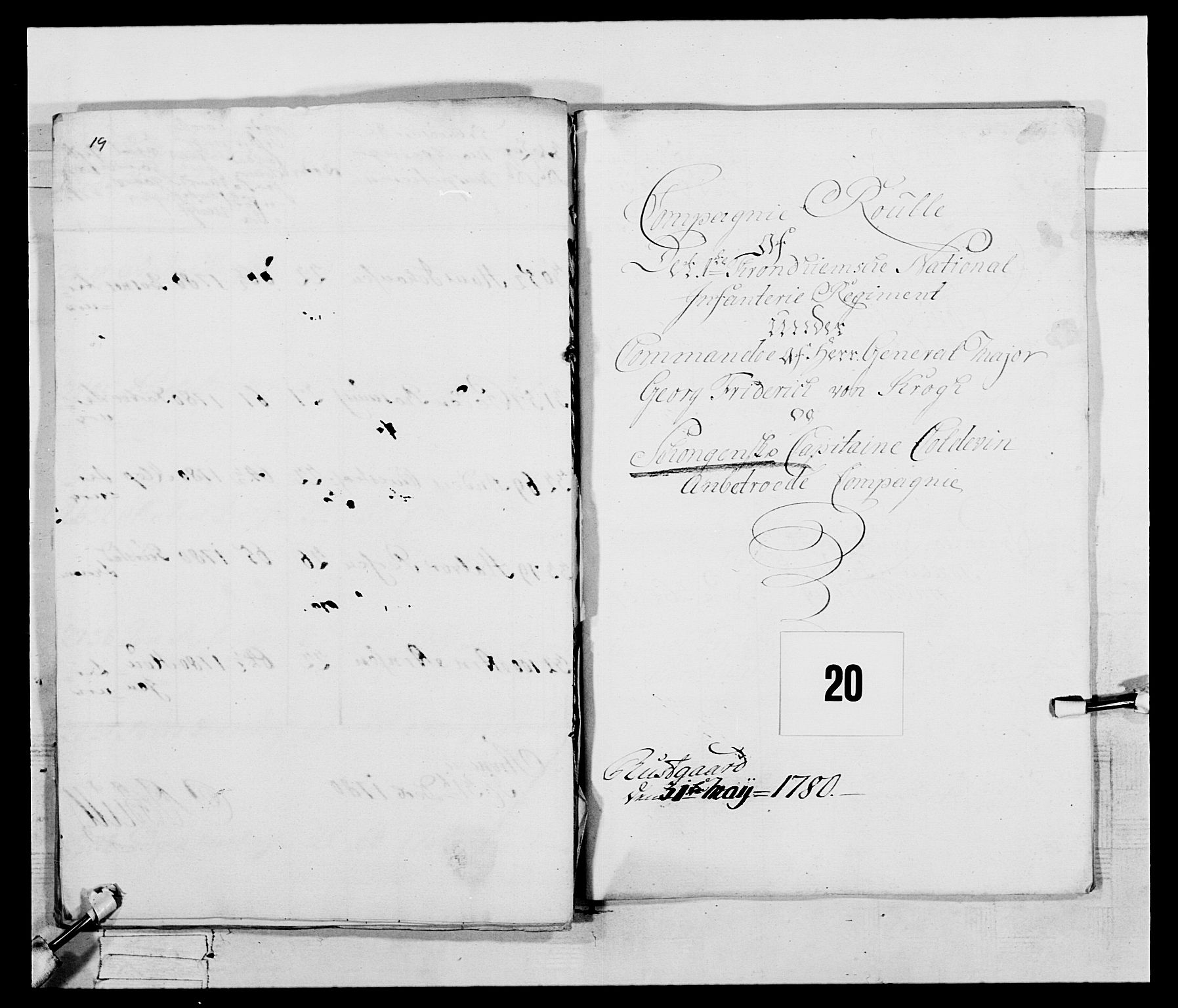 Generalitets- og kommissariatskollegiet, Det kongelige norske kommissariatskollegium, AV/RA-EA-5420/E/Eh/L0074: 1. Trondheimske nasjonale infanteriregiment, 1780-1787, s. 82