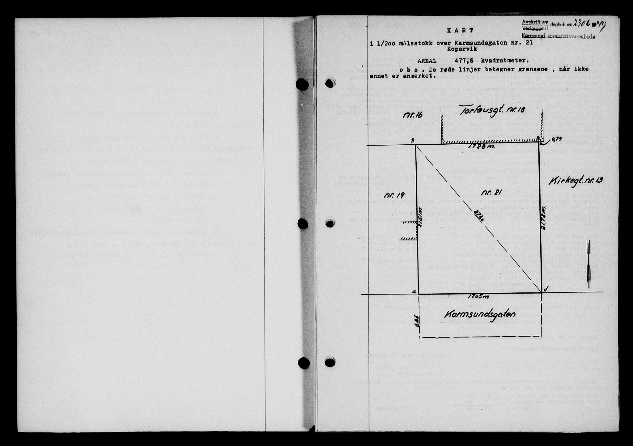 Karmsund sorenskriveri, SAST/A-100311/01/II/IIB/L0097: Pantebok nr. 77A, 1949-1949, Dagboknr: 2306/1949