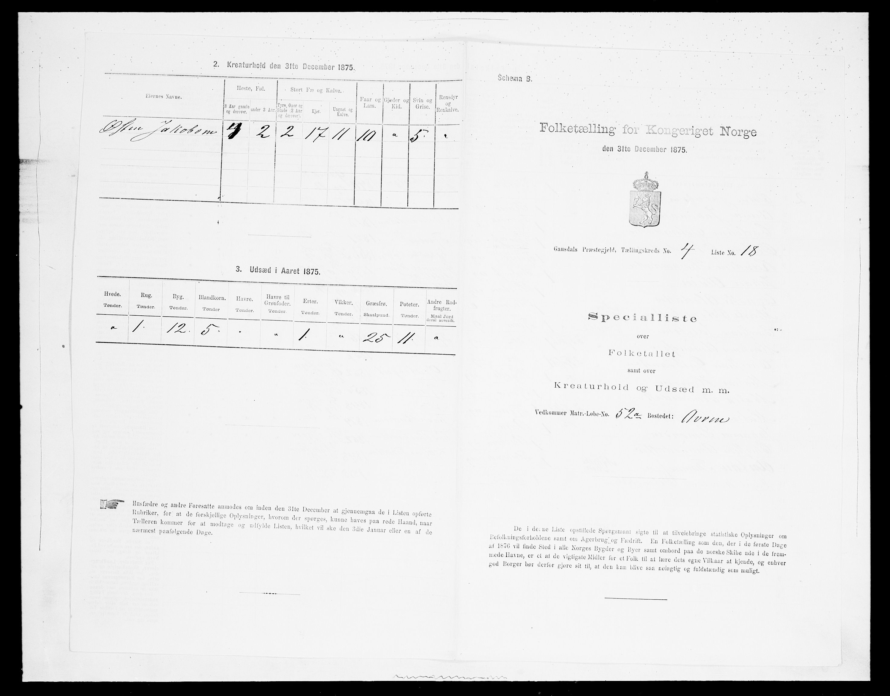 SAH, Folketelling 1875 for 0522P Gausdal prestegjeld, 1875, s. 755