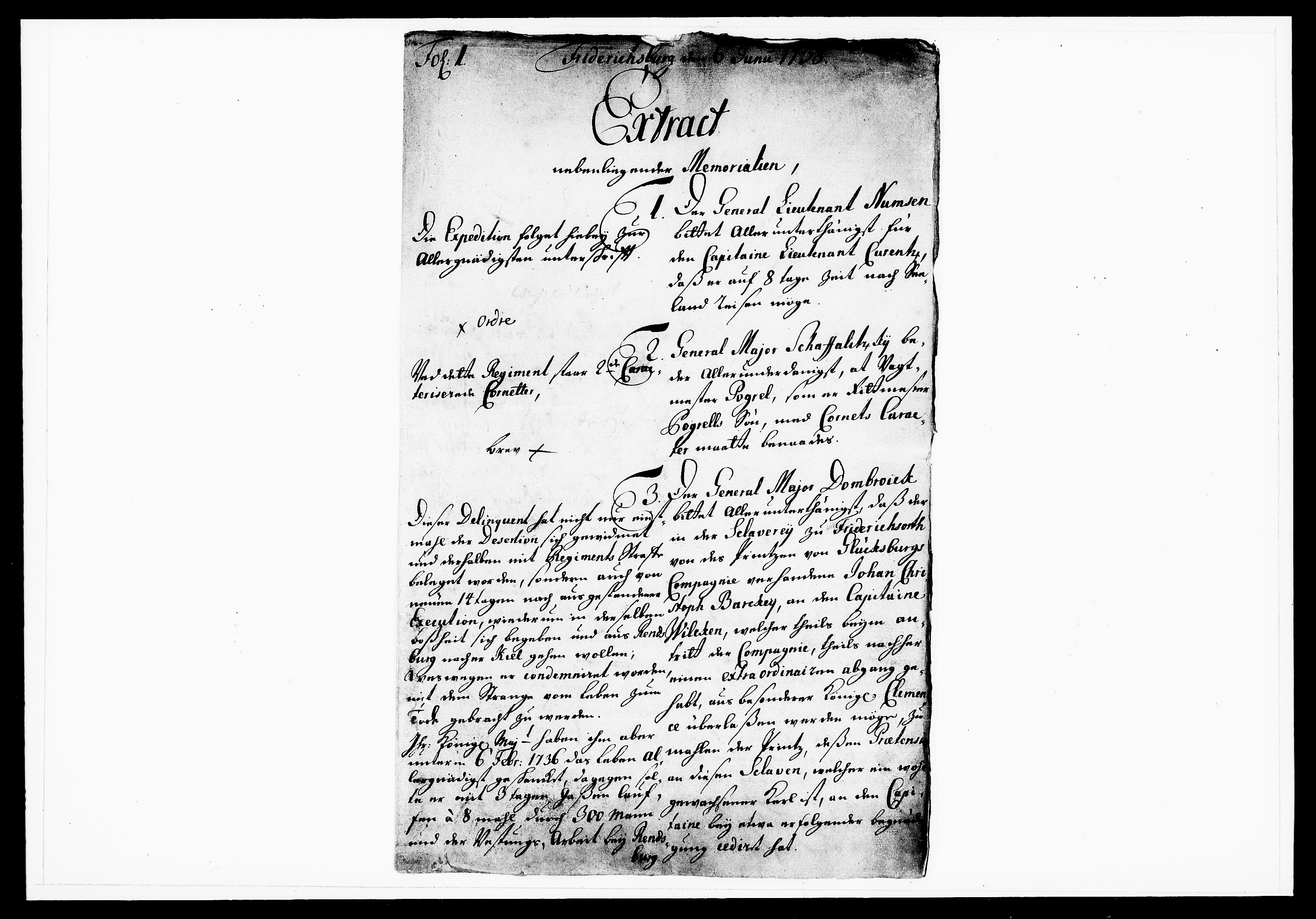 Krigskollegiet, Krigskancelliet, DRA/A-0006/-/1143-1150: Refererede sager, 1738, s. 259