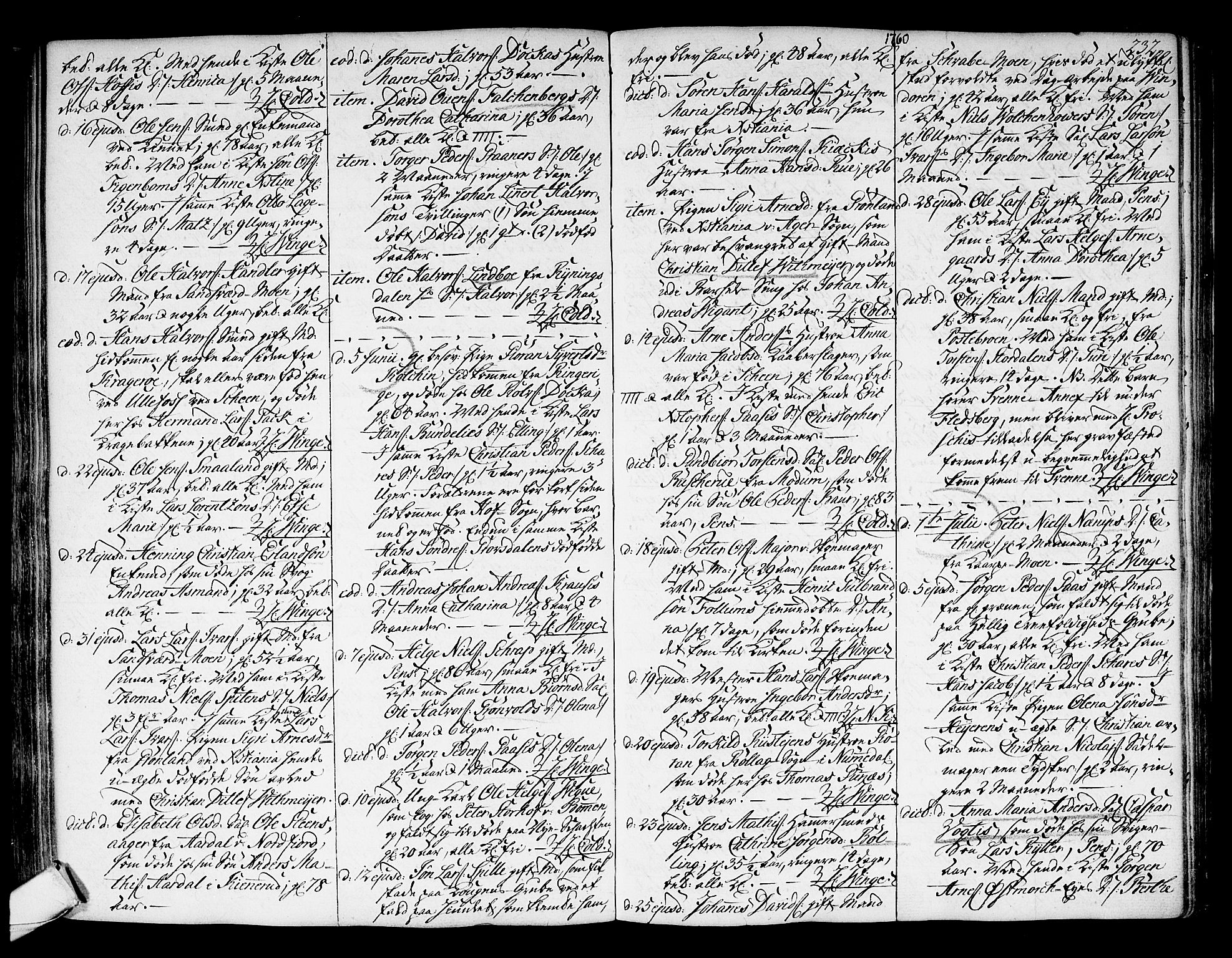 Kongsberg kirkebøker, SAKO/A-22/F/Fa/L0004: Ministerialbok nr. I 4, 1756-1768, s. 232