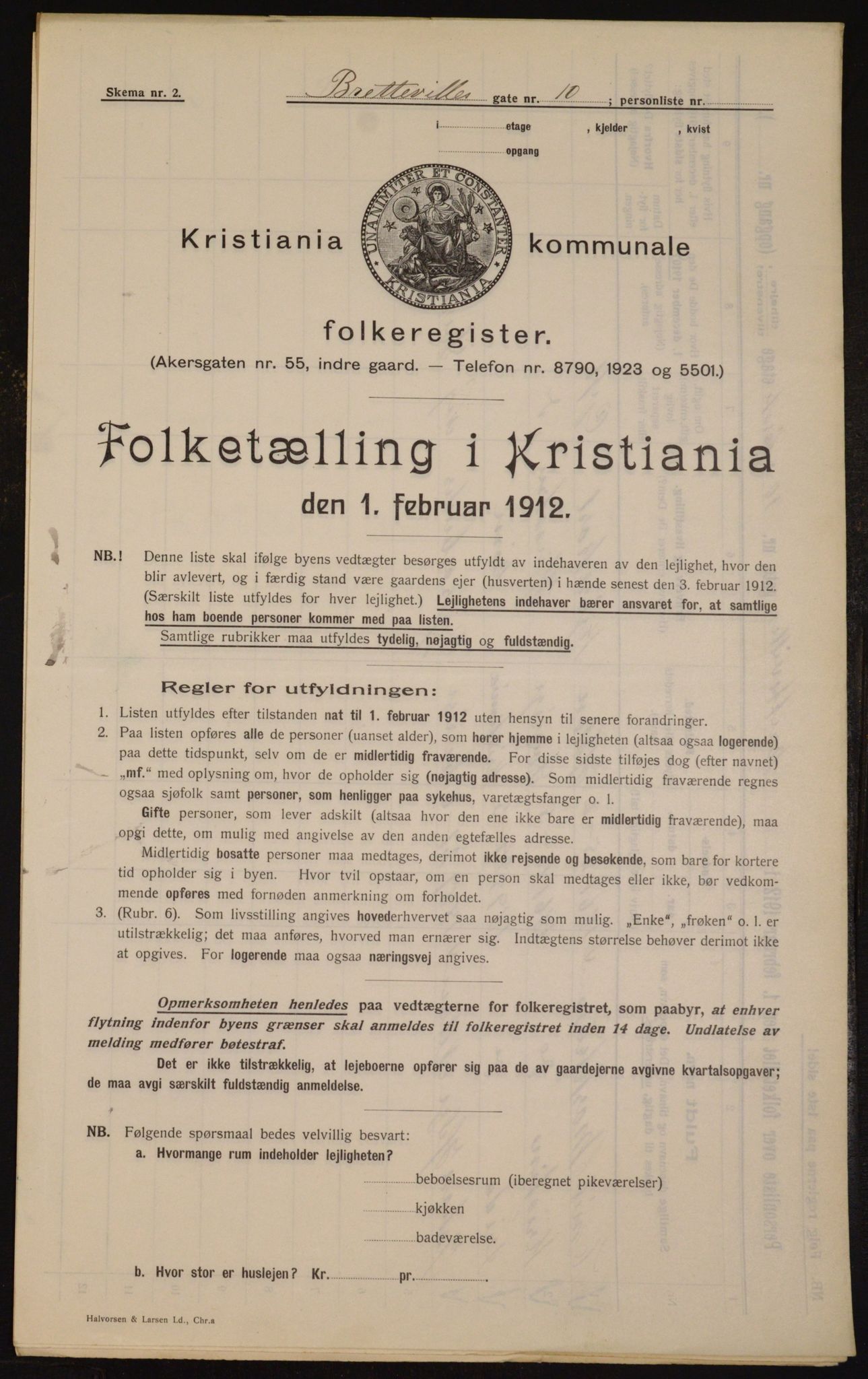 OBA, Kommunal folketelling 1.2.1912 for Kristiania, 1912, s. 8614