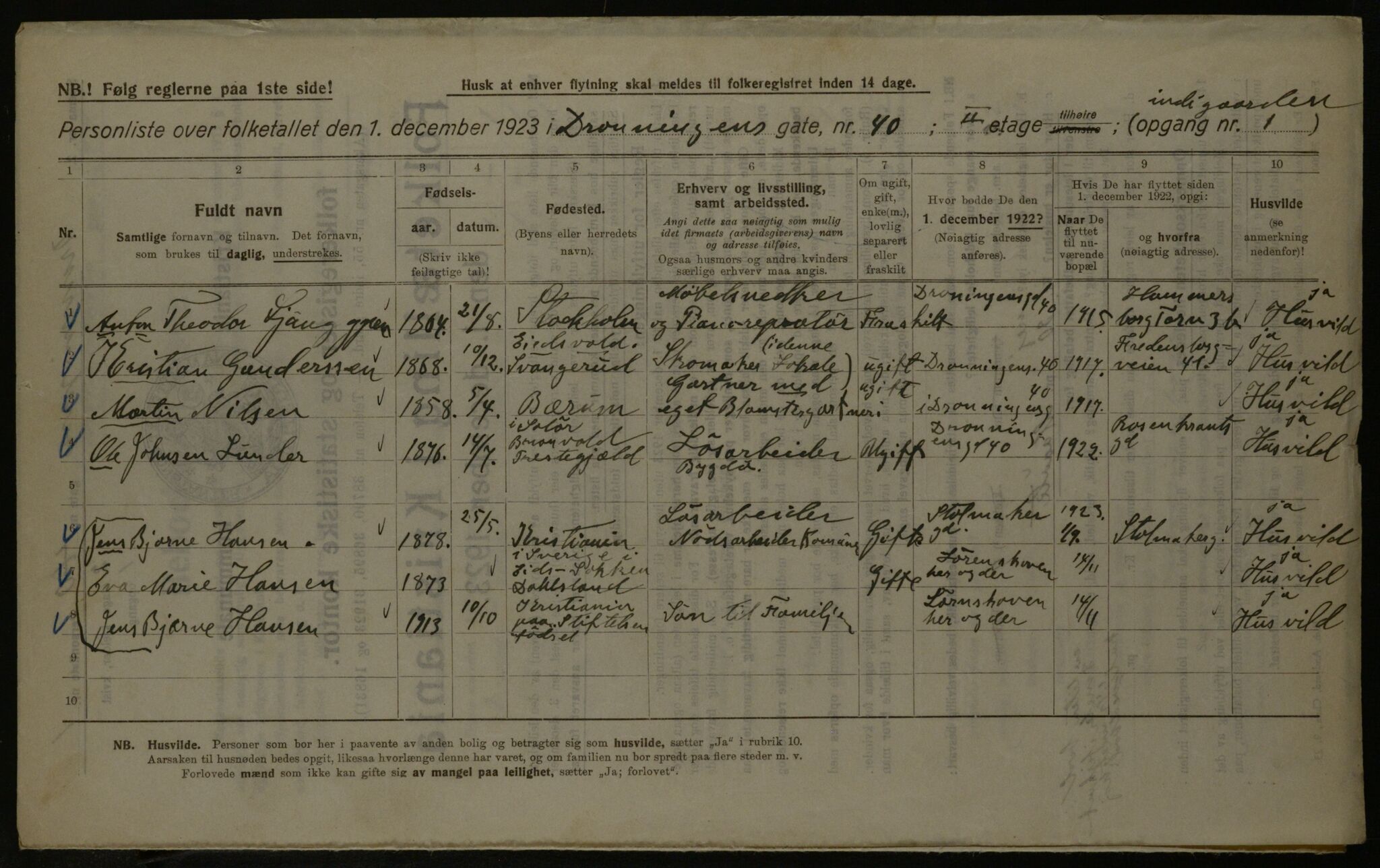 OBA, Kommunal folketelling 1.12.1923 for Kristiania, 1923, s. 19336