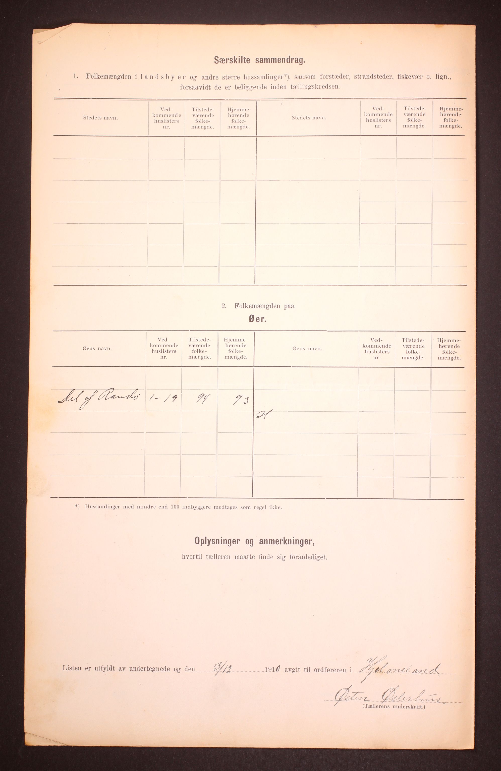 RA, Folketelling 1910 for 1133 Hjelmeland herred, 1910, s. 6