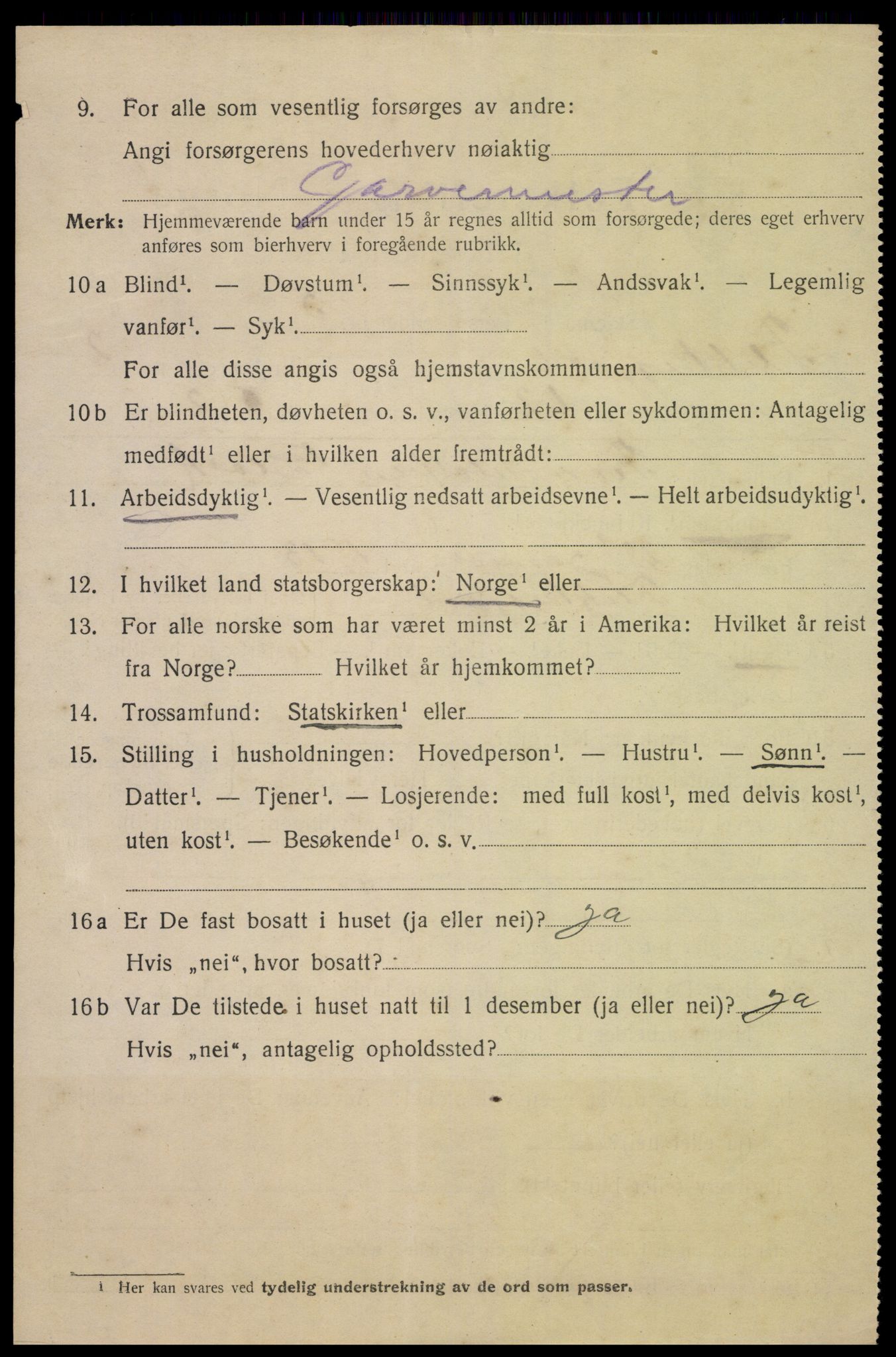 SAK, Folketelling 1920 for 1004 Flekkefjord kjøpstad, 1920, s. 3237