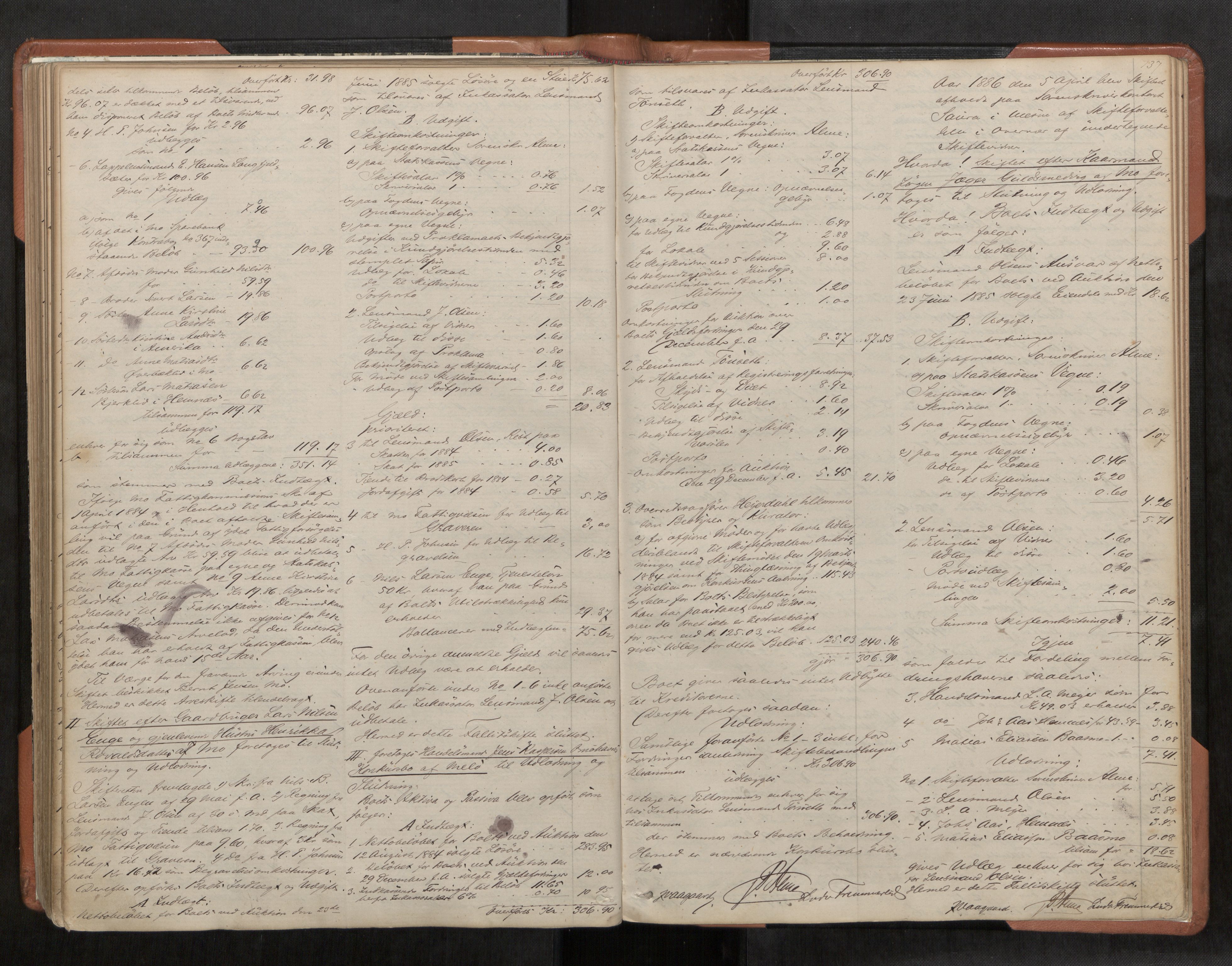 Rana sorenskriveri , AV/SAT-A-1108/1/3/3A/L0004: Skifteslutningsprotokoll, 1881-1887, s. 137